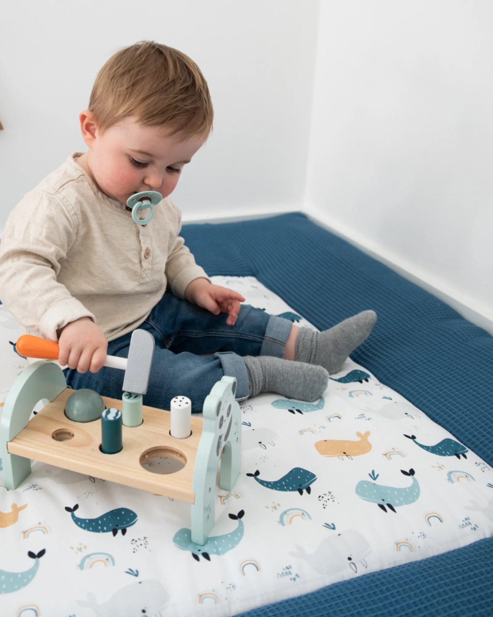 Krabbeldecke BLAU WALE-ULLENBOOM Baby