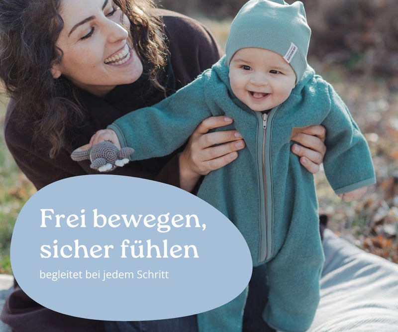 Mutter mit Baby - Wollwalk in Salbeigrün ULLENBOOM