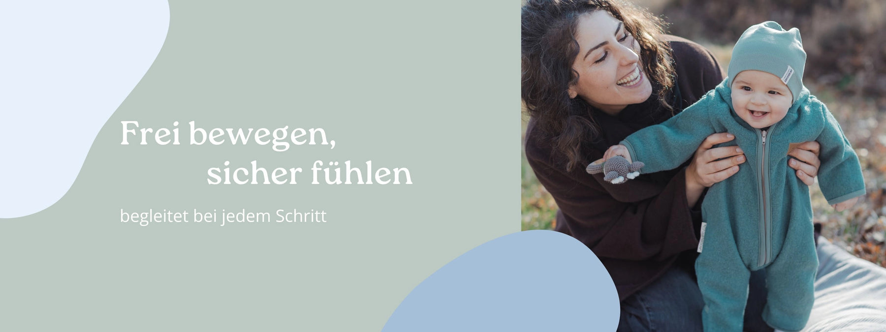 Mutter mit Baby - Wollwalk in Salbeigrün ULLENBOOM