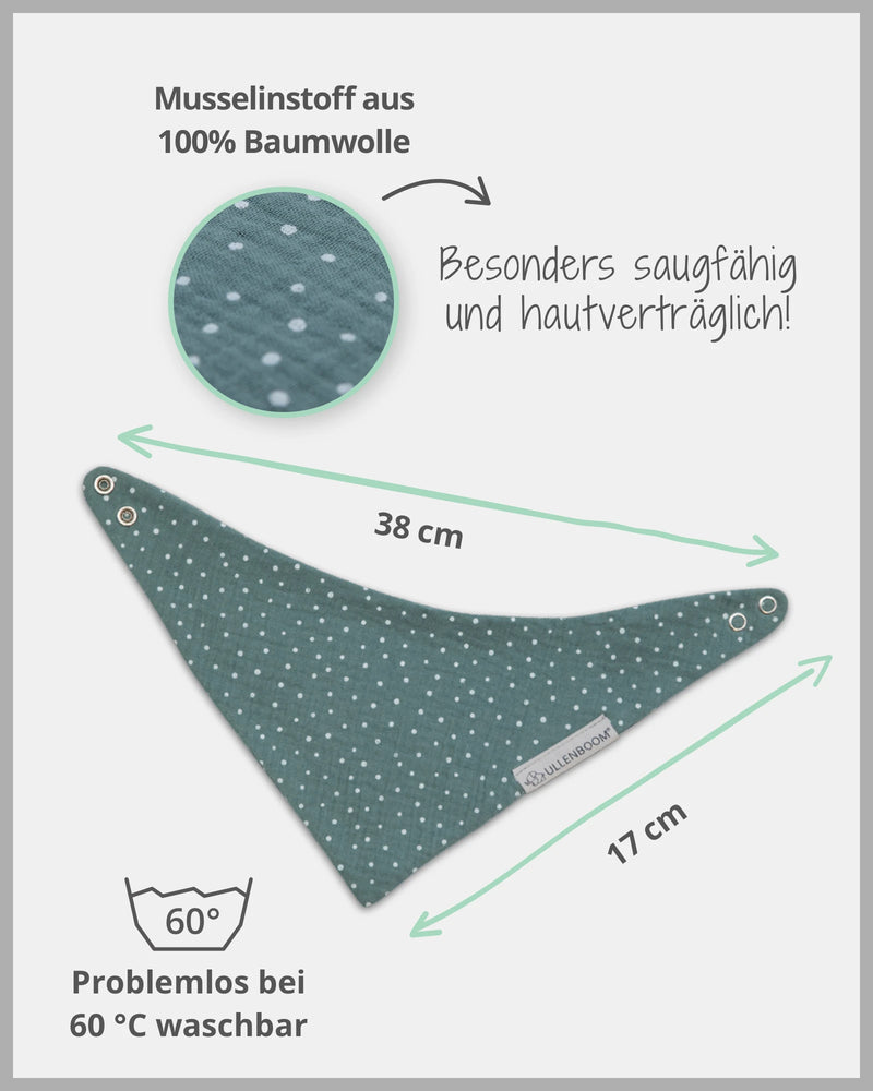 Dreieckstuch MUSSELIN SALBEIGRÜN-ULLENBOOM Baby
