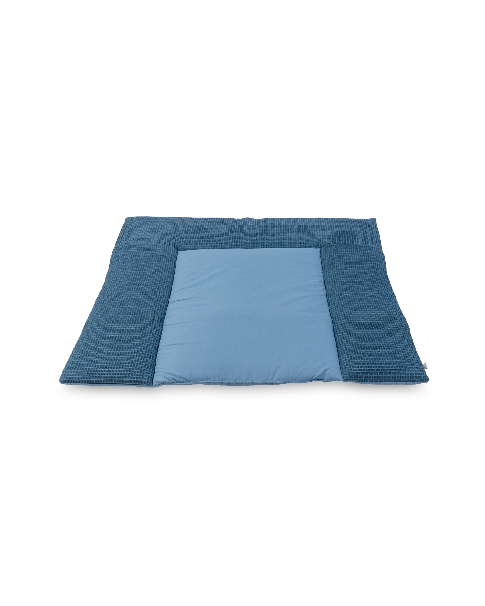 Wickelauflage Waffelpiqué Blau-ULLENBOOM Baby