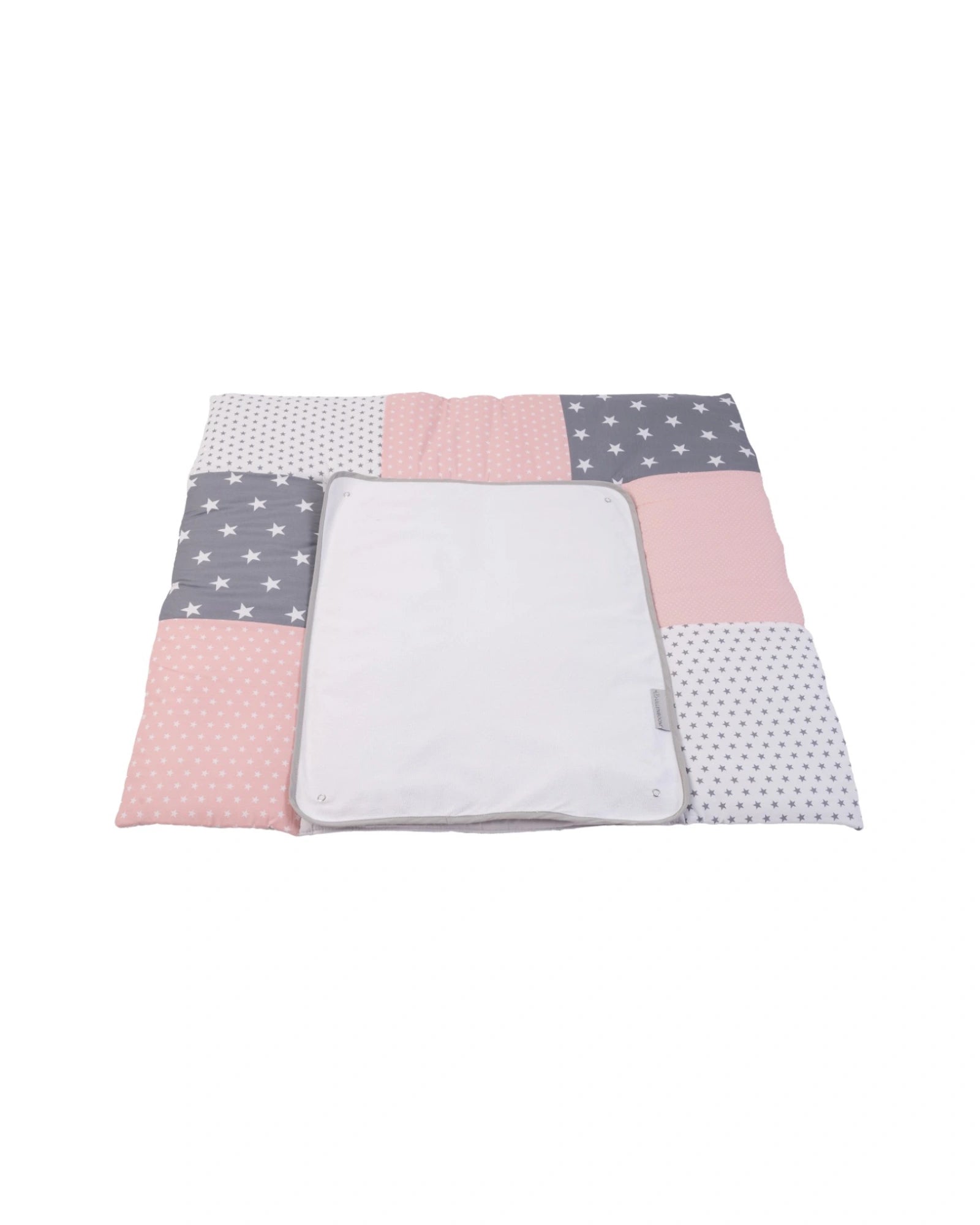 Wickelauflage mit Wechselmatte Rosa Grau