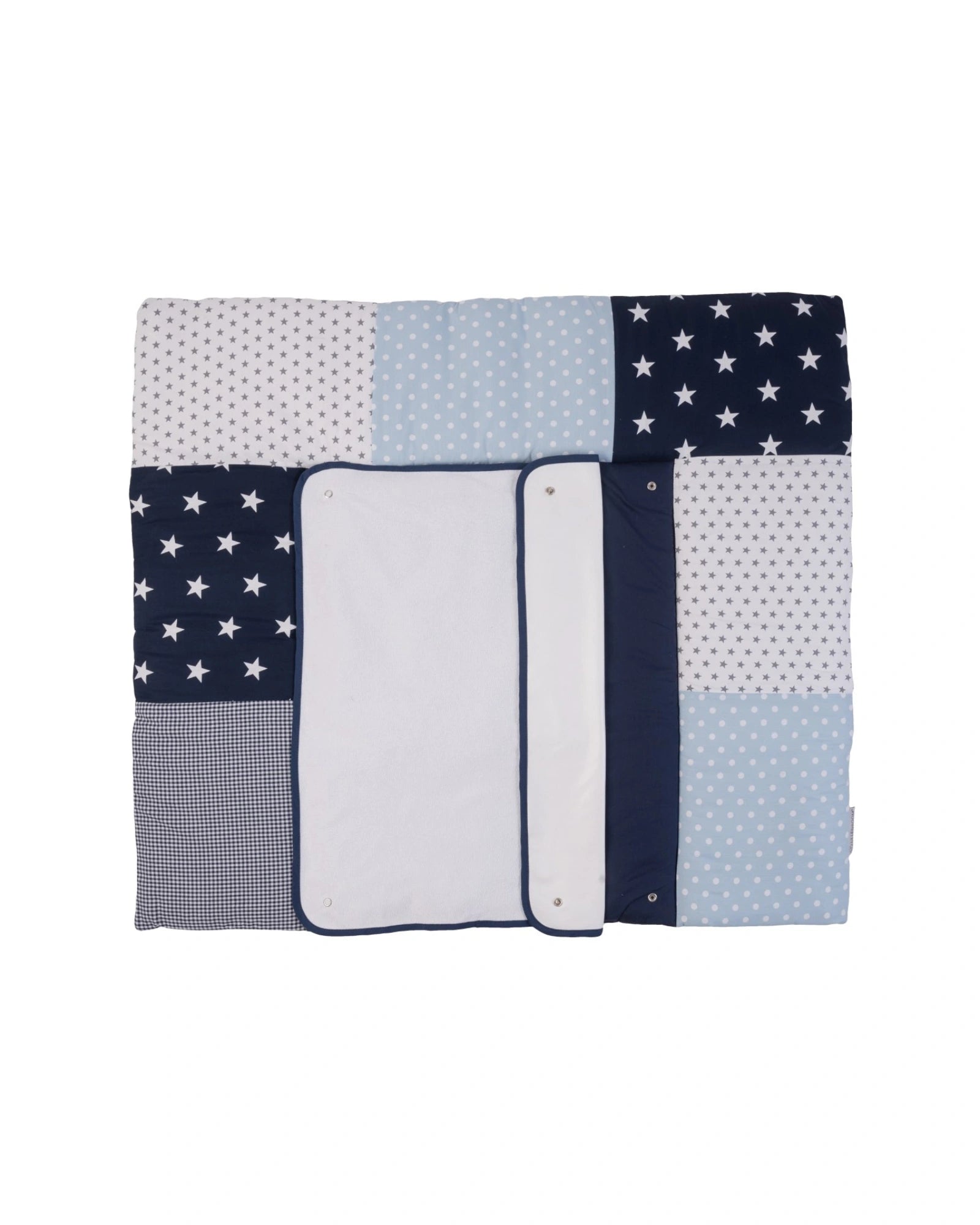 Wickelauflage mit Wechselmatte Blau Hellblau Grau