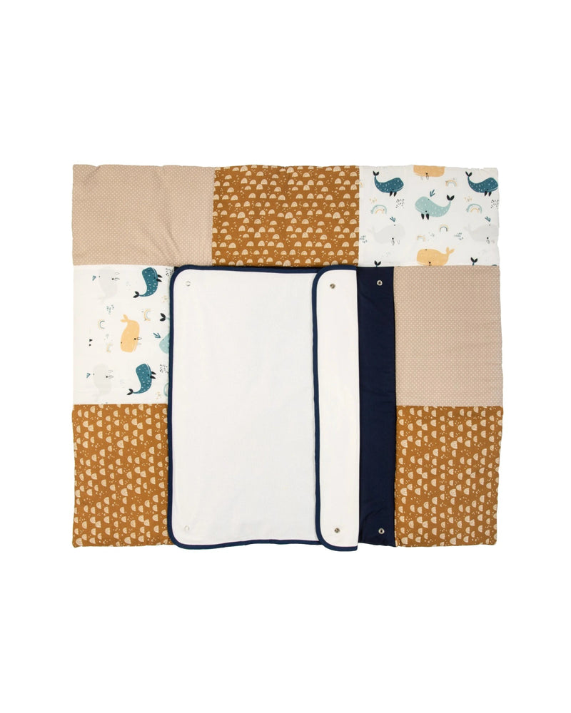 Wickelauflage mit Wechselmatte Wale-Wickelauflagen mit Wechselmatten-ULLENBOOM Baby