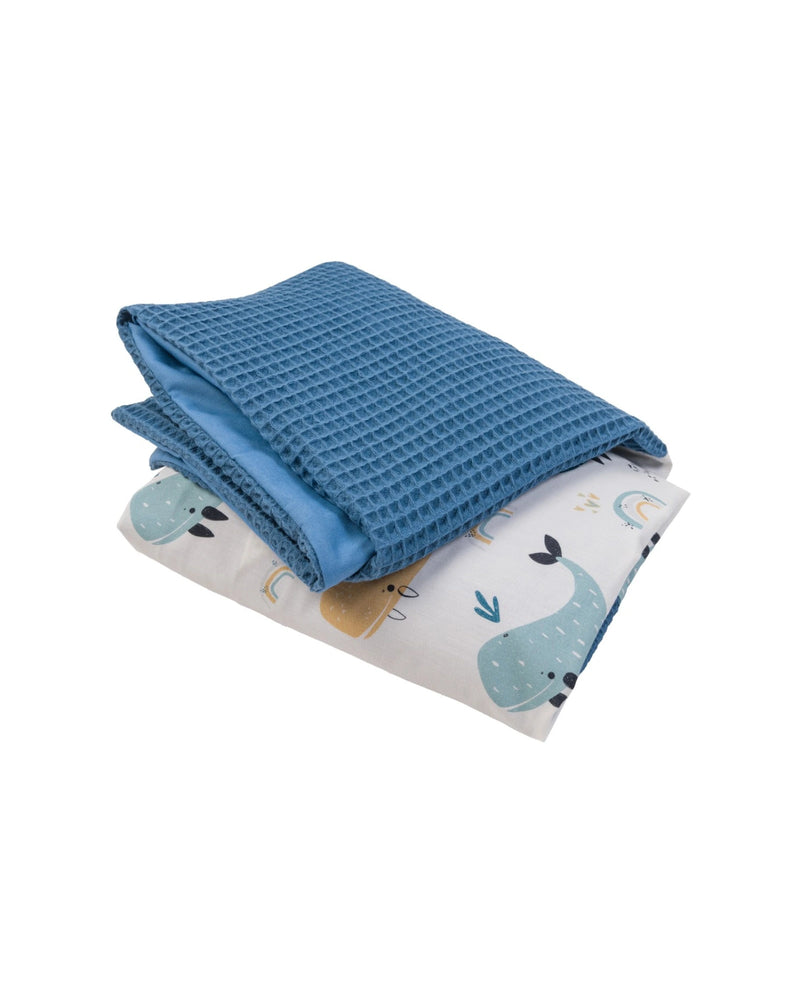 Wickelauflagen-Bezug Blau Wale-ULLENBOOM Baby
