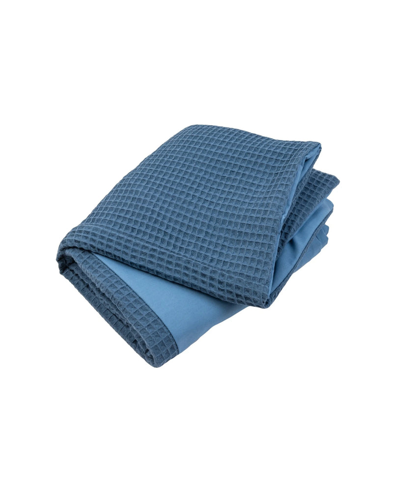 Wickelauflagen-Bezug Waffelpiqué Blau-ULLENBOOM Baby