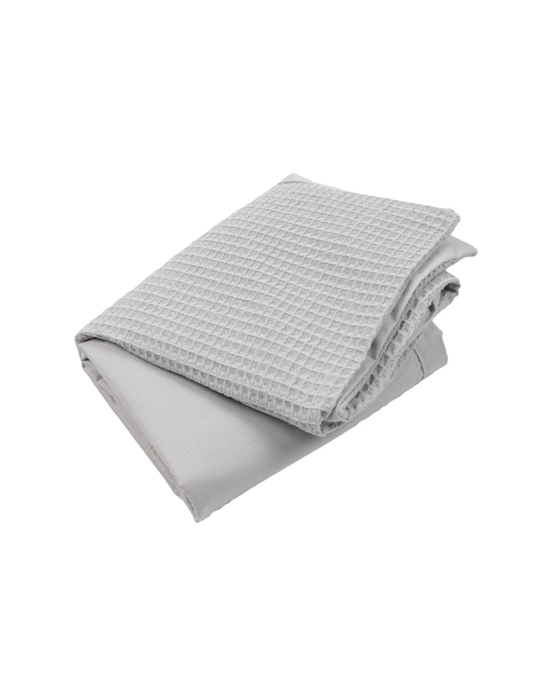 Wickelauflagen-Bezug Waffelpiqué Grau-ULLENBOOM Baby