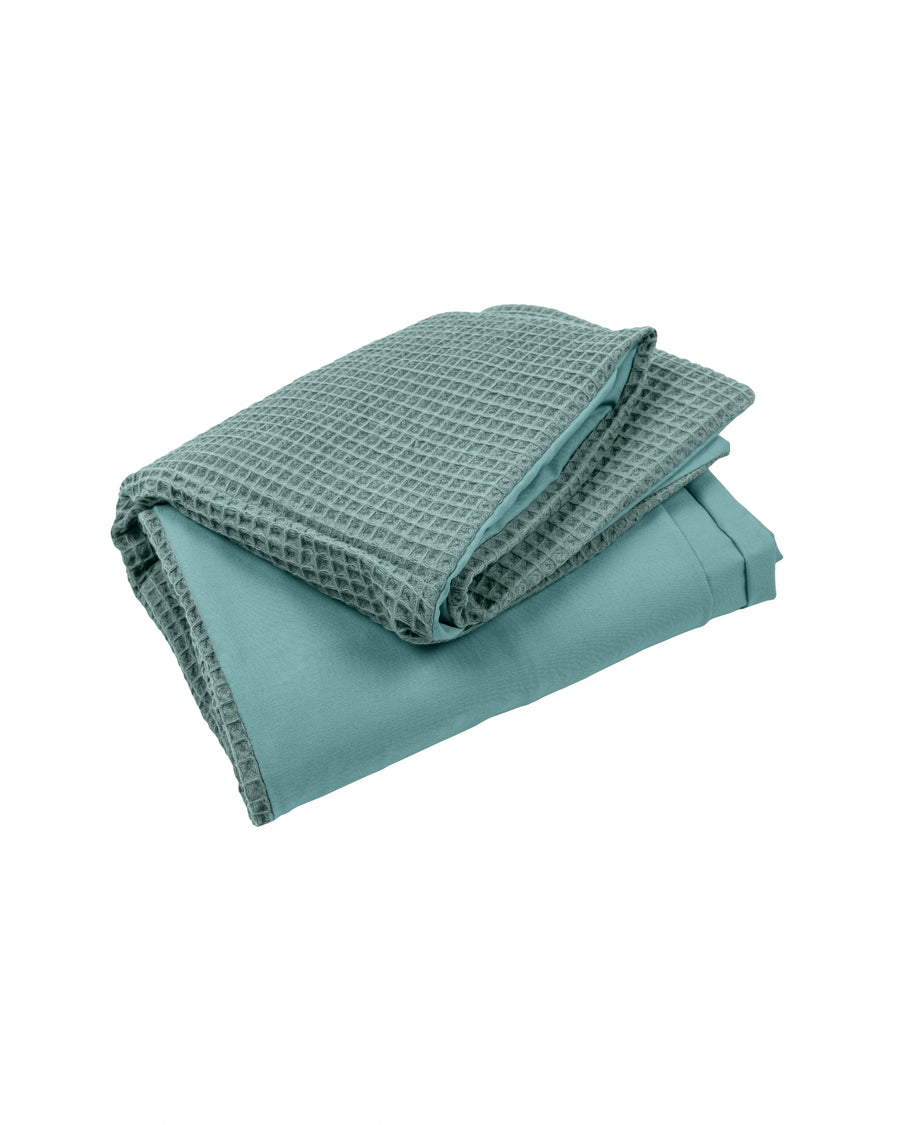 Wickelauflagen-Bezug Waffelpiqué Salbeigrün-ULLENBOOM Baby