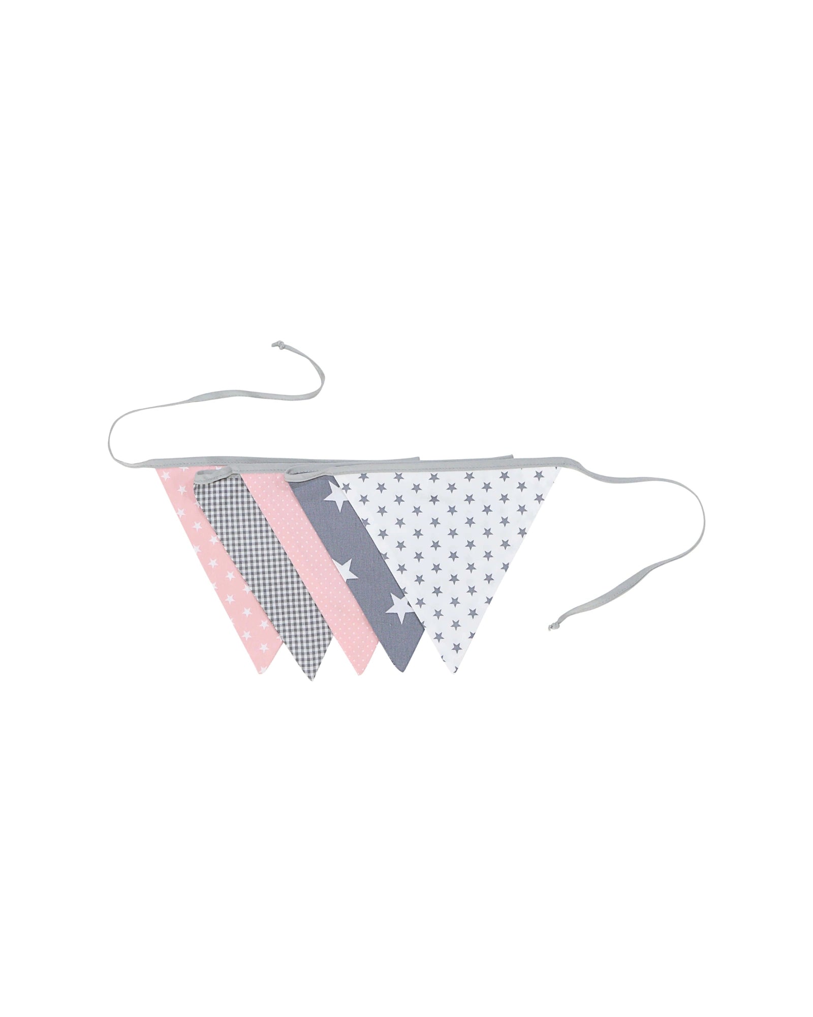 Wimpelkette Rosa Grau
