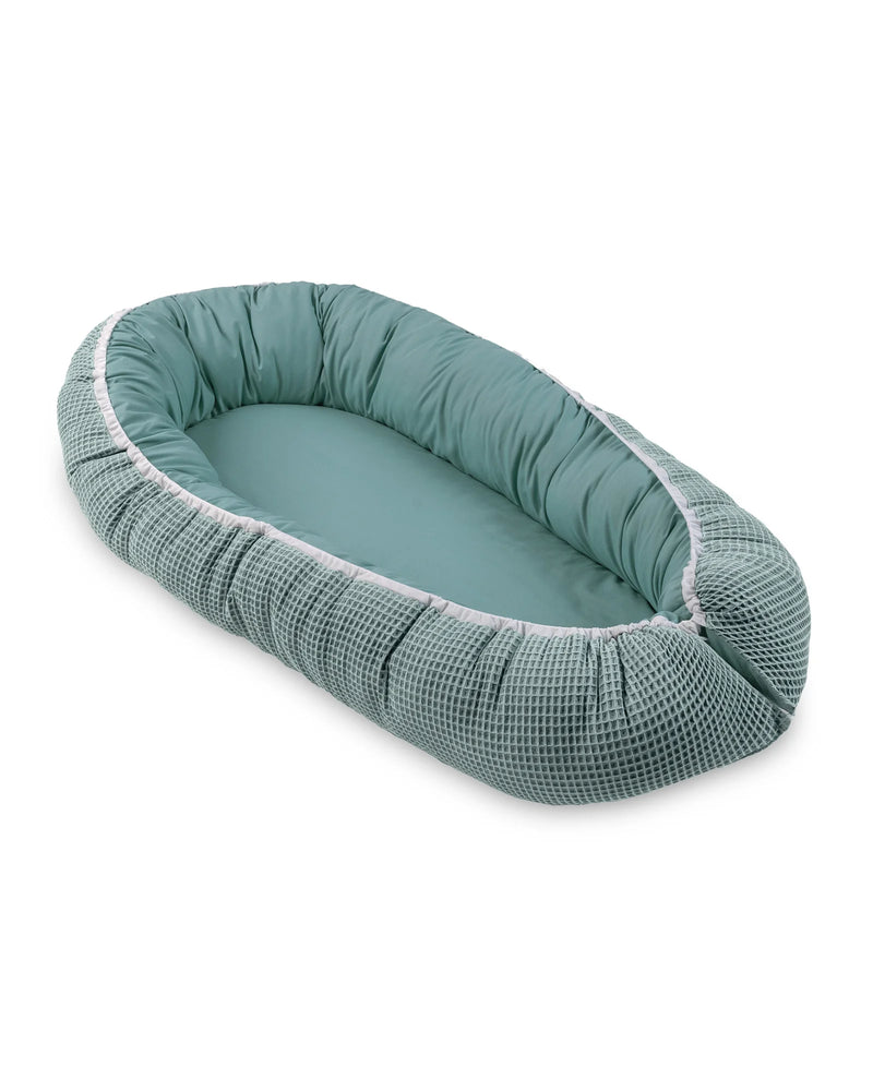 Babynest Waffelpiqué Salbeigrün-ULLENBOOM Baby