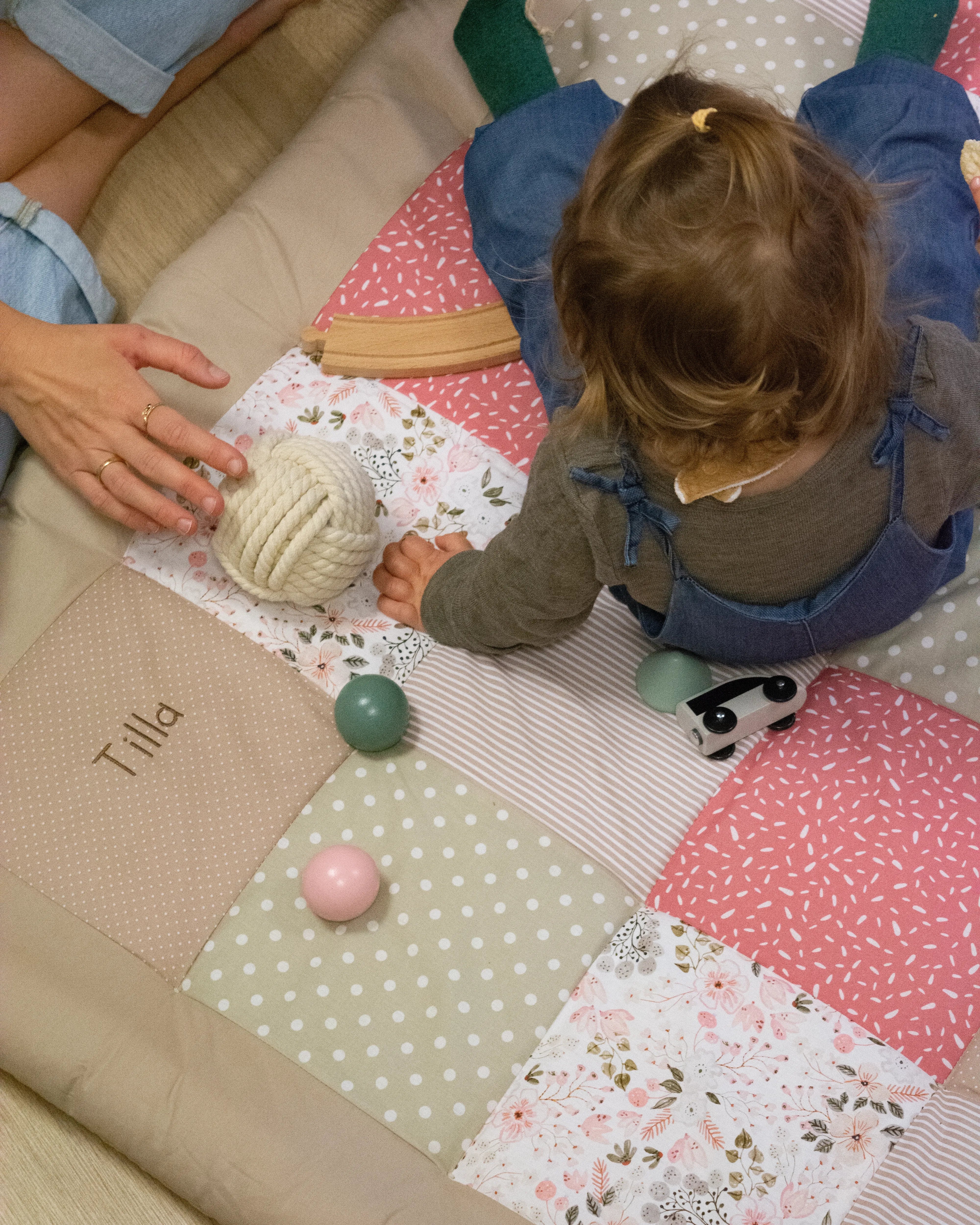 Krabbeldecke ROSA BLÜTEN-Personalisierbare Krabbeldecke Rosa Blüten ULLENBOOM®-ULLENBOOM Baby