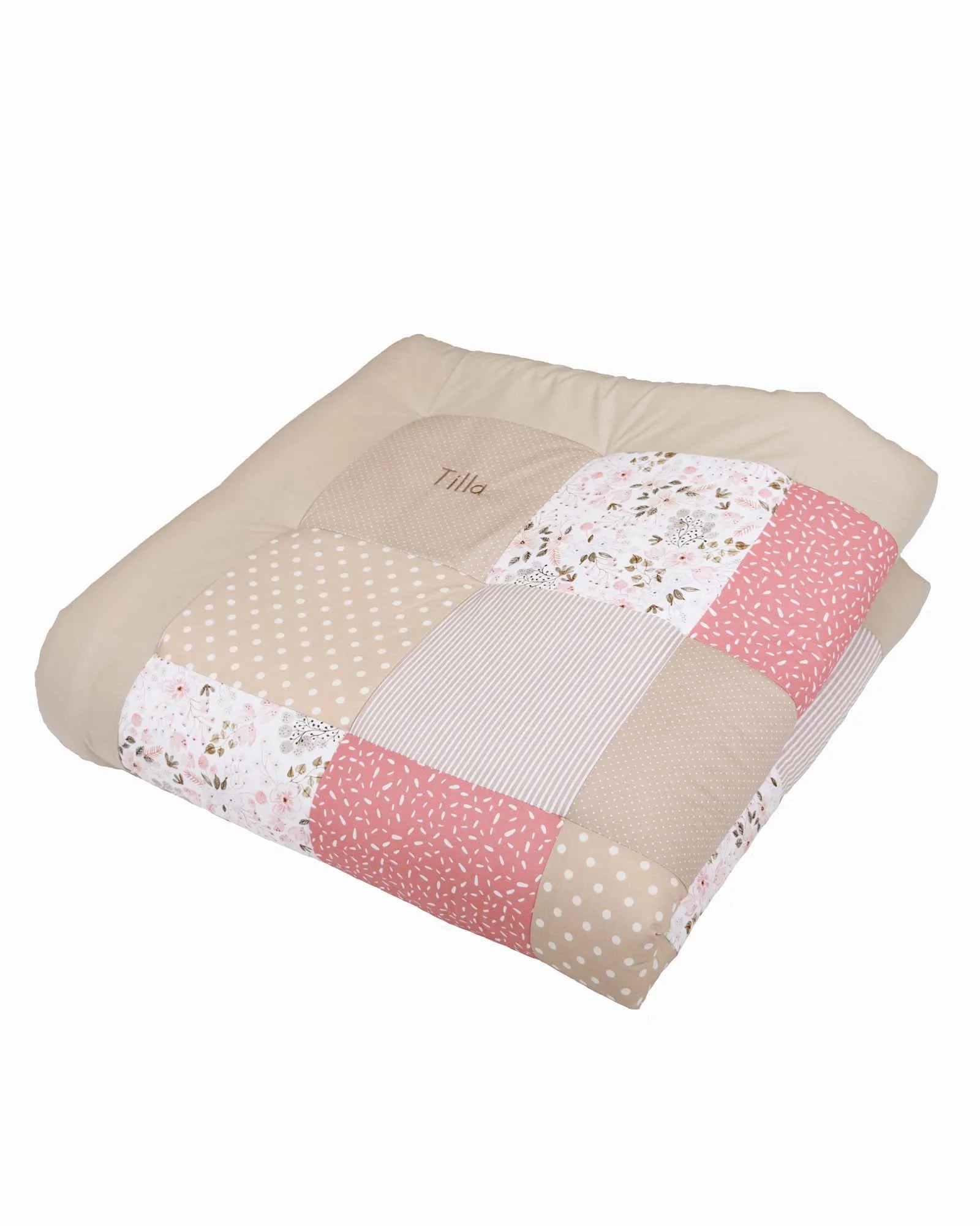 Krabbeldecke ROSA BLÜTEN-Personalisierbare Krabbeldecke Rosa Blüten ULLENBOOM®-ULLENBOOM Baby