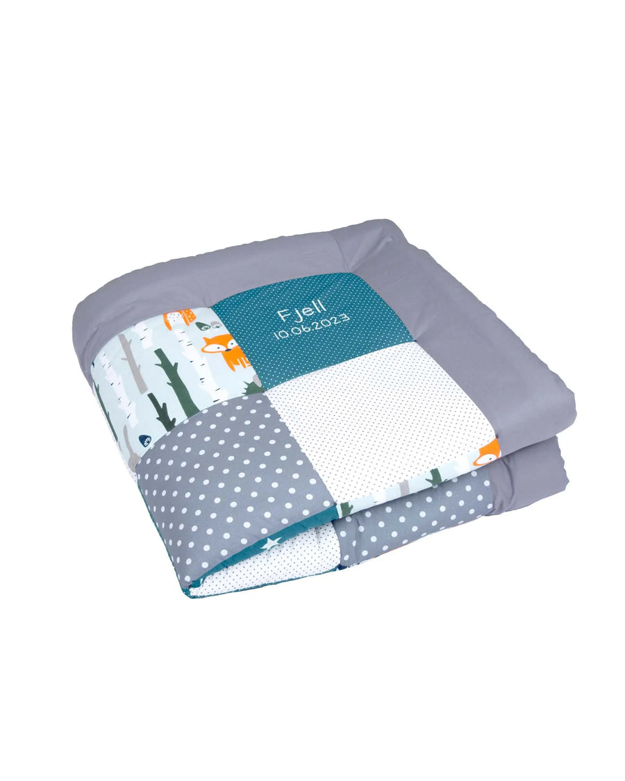 Krabbeldecke WALDTIERE PETROL-Personalisierbare Krabbeldecke Waldtiere Petrol | ULLENBOOM®-ULLENBOOM Baby