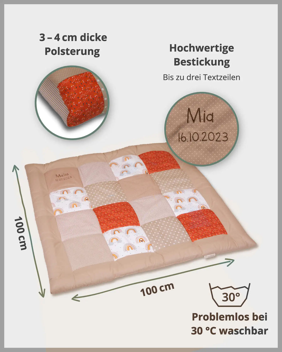 Krabbeldecke REGENBOGEN-Personalisierbare Krabbeldecke Regenebogen ULLENBOOM®-ULLENBOOM Baby