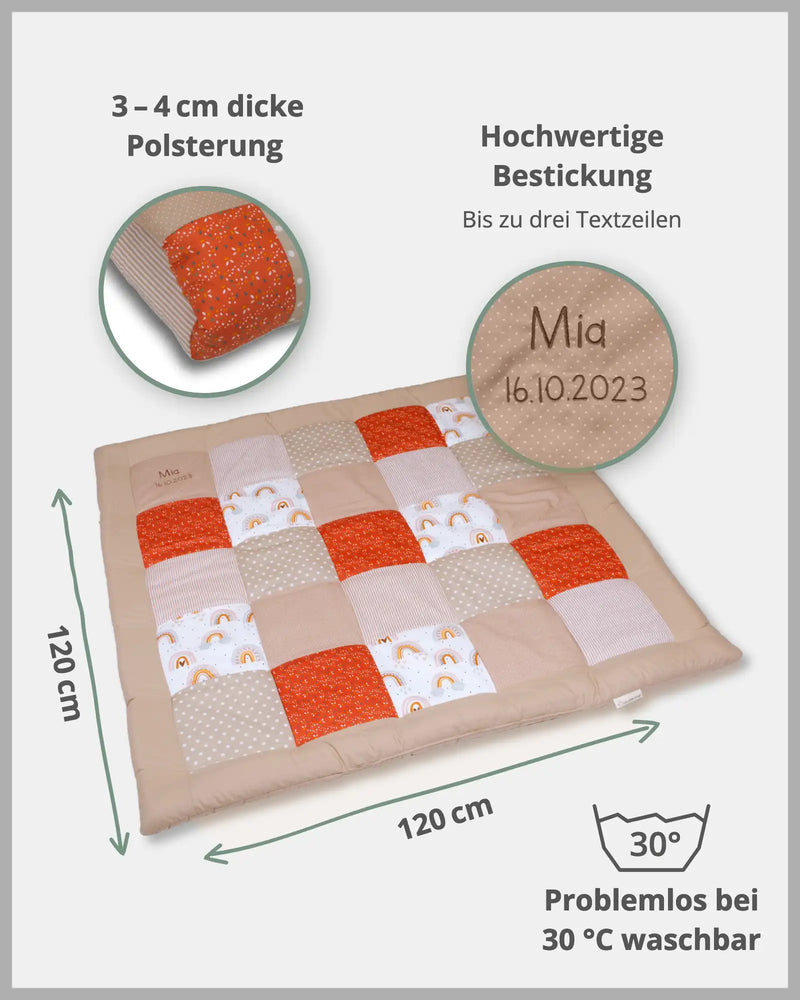 Krabbeldecke REGENBOGEN-Personalisierbare Krabbeldecke Regenebogen ULLENBOOM®-ULLENBOOM Baby