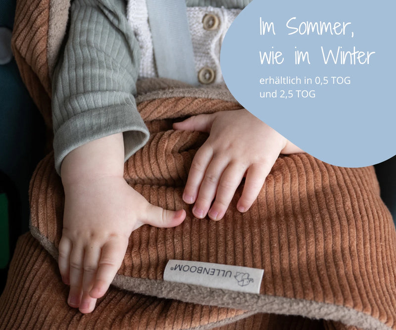 Im Sommer 0.5 TOG und im Winter 2.5 TOG Einschlagdecke ULLENBOOM