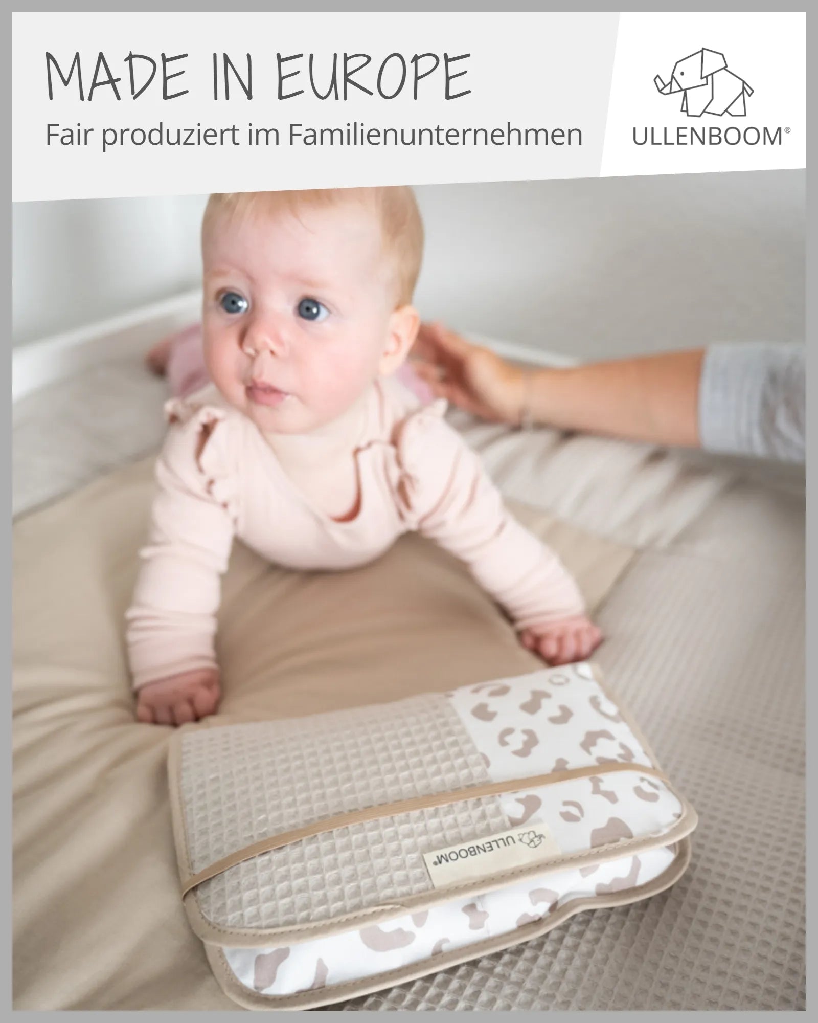 Windeltasche LEO-ULLENBOOM Baby-Windeltasche in der Farbe Waffelpiqué Leo mit der Größe 36x27 cm ✓ viel Stauraum ✓ ökologisch & schadstoffgeprüft. Jetzt bei ULLENBOOM bestellen!-WT-1827-WM-LW