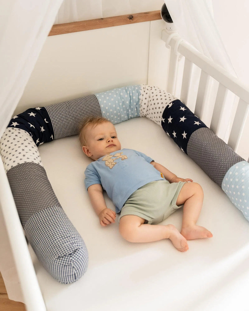 Baby Bettschlange BLAU HELLBLAU GRAU-ULLENBOOM Baby-ULLENBOOM Baby