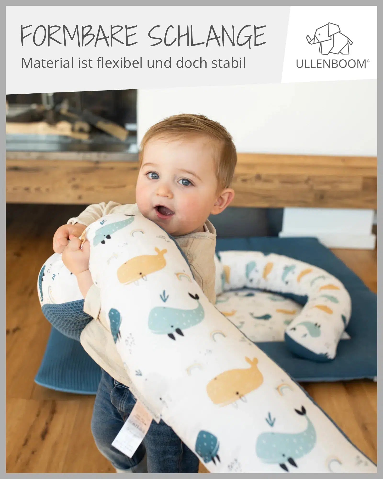 Baby Bettschlange BLAU WALE-ULLENBOOM Baby-ULLENBOOM Baby