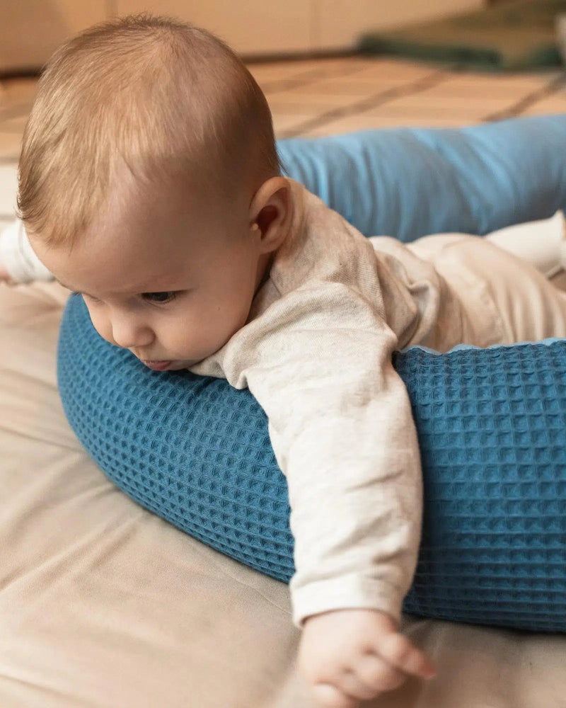 Baby Bettschlange WAFFELPIQUÈ BLAU-ULLENBOOM-ULLENBOOM Baby