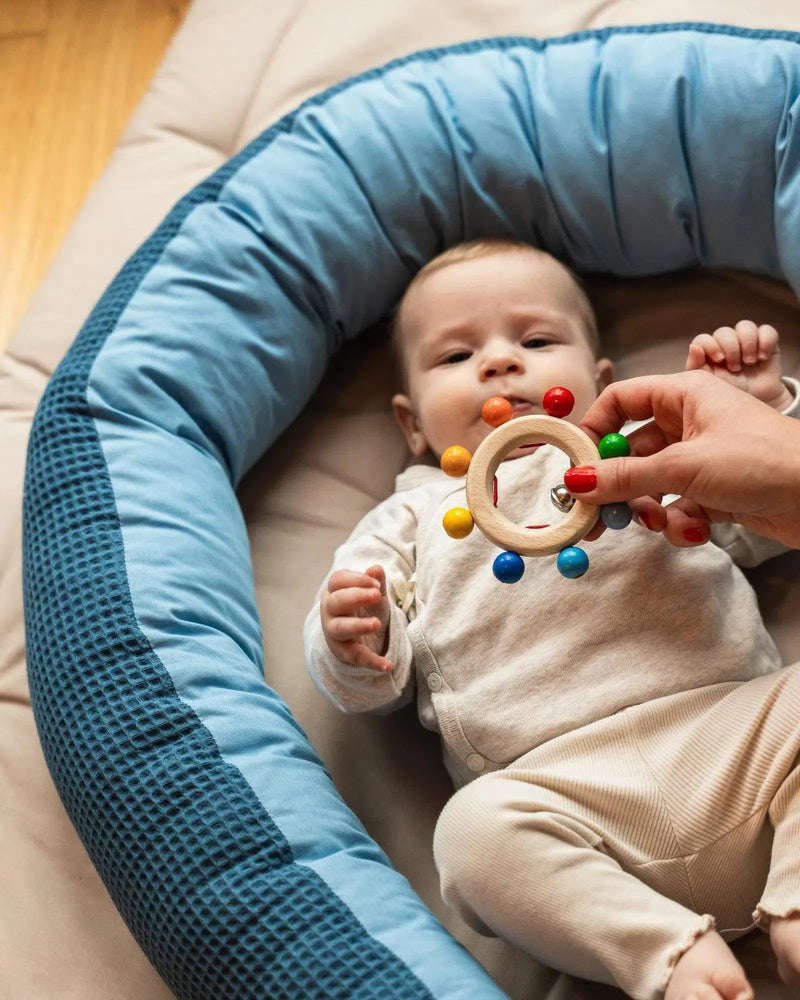 Baby Bettschlange WAFFELPIQUÈ BLAU-ULLENBOOM-ULLENBOOM Baby