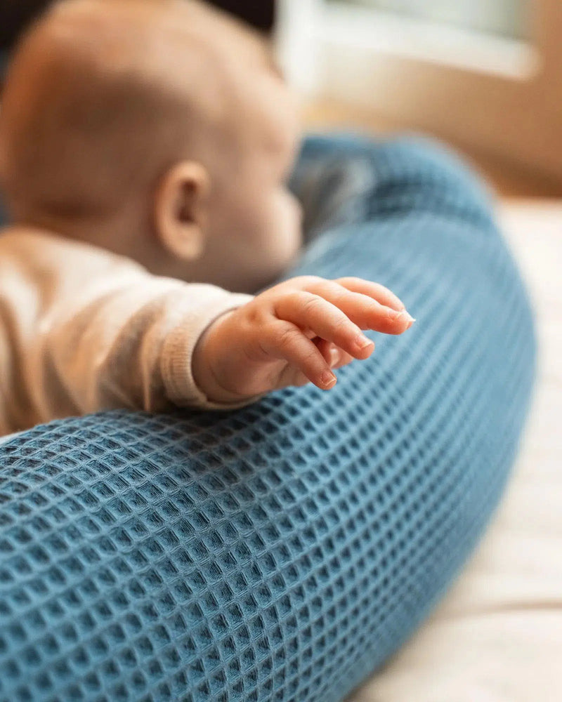 Baby Bettschlange WAFFELPIQUÈ BLAU-ULLENBOOM-ULLENBOOM Baby