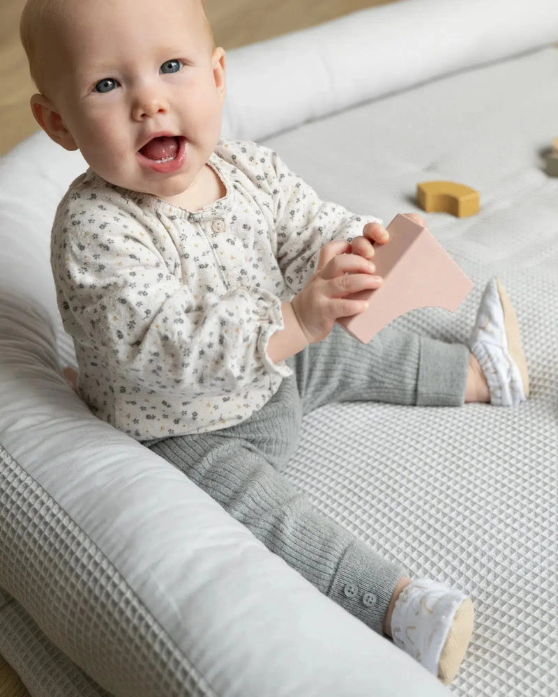 Baby Bettschlange WAFFELPIQUÈ GRAU-ULLENBOOM-ULLENBOOM Baby