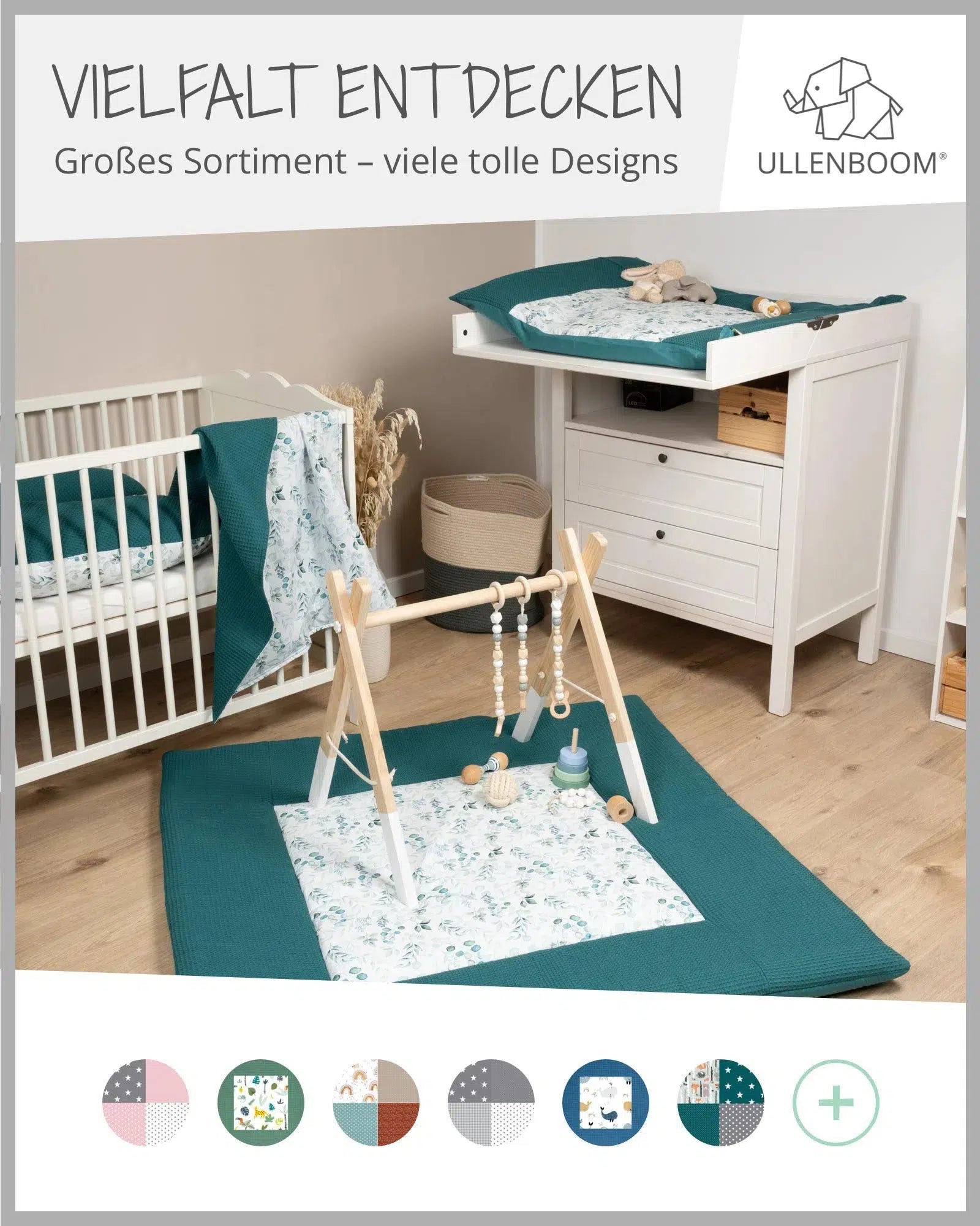 Babydecke & Kuscheldecke EUKALYPTUS PETROL-ULLENBOOM-70 x 100 cm-ULLENBOOM Baby