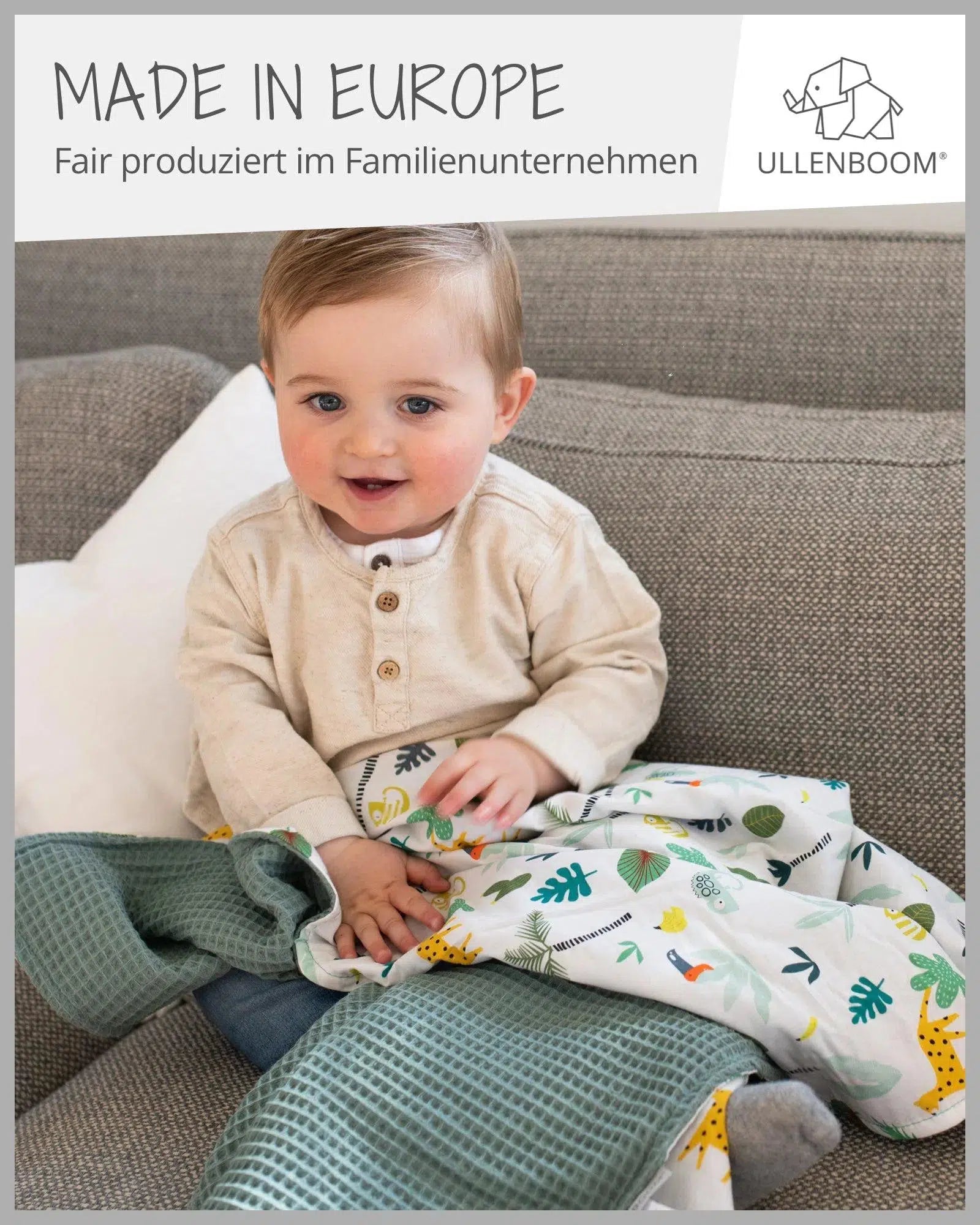 Babydecke & Kuscheldecke Waffelpiqué SALBEIGRÜN REGENWALD-ULLENBOOM-70 x 100 cm-ULLENBOOM Baby