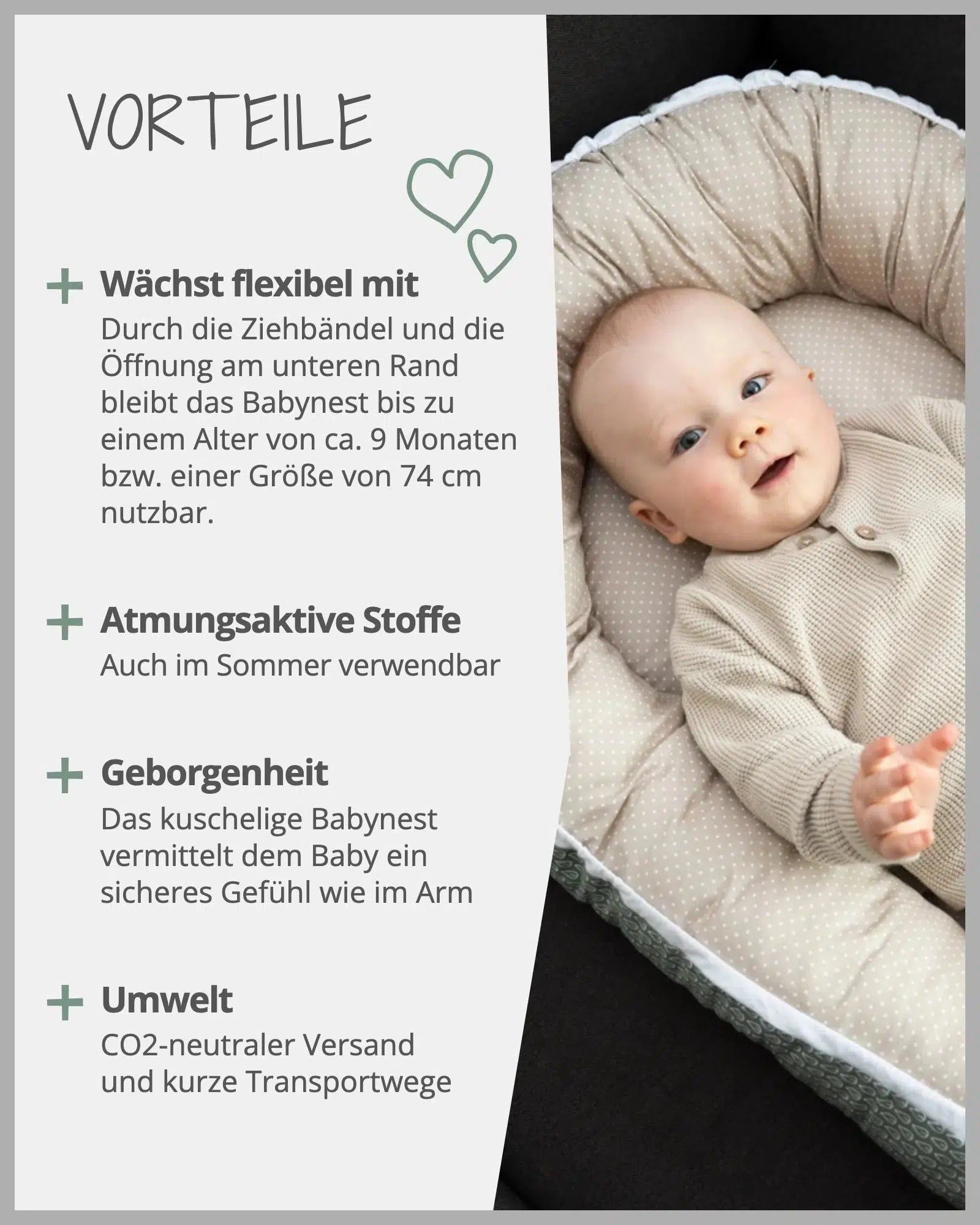 Babynest BLÄTTERZAUBER-ULLENBOOM Baby-55 x 95 cm-ULLENBOOM Baby