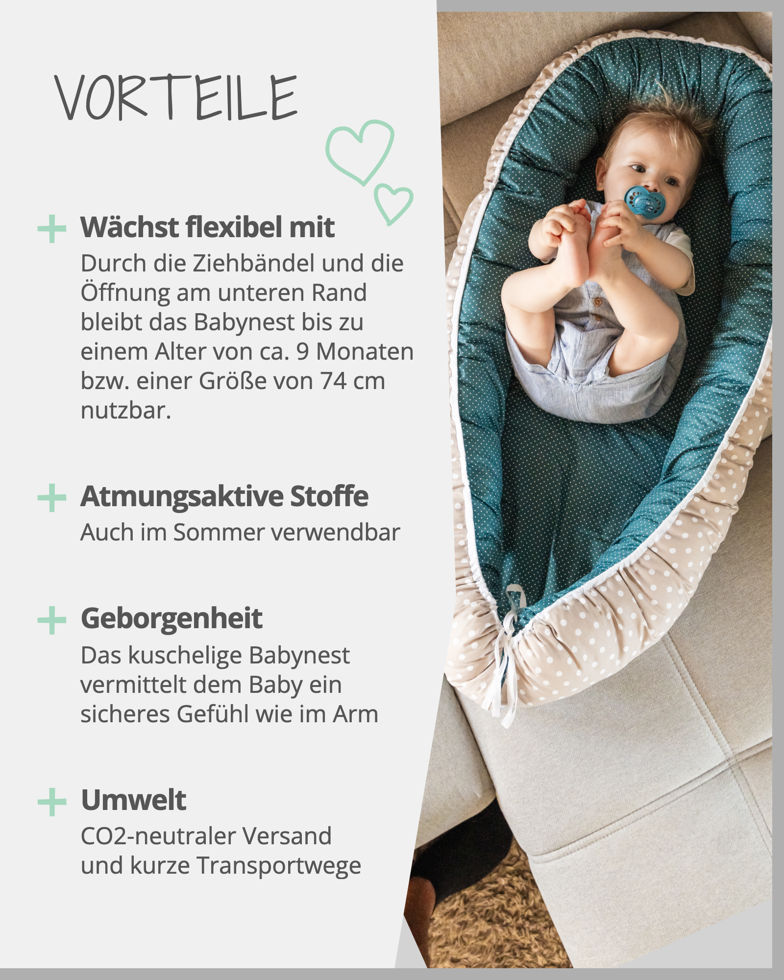 Babynest mit Einlage DSCHUNGEL-ULLENBOOM-55 x 95 cm-ULLENBOOM Baby