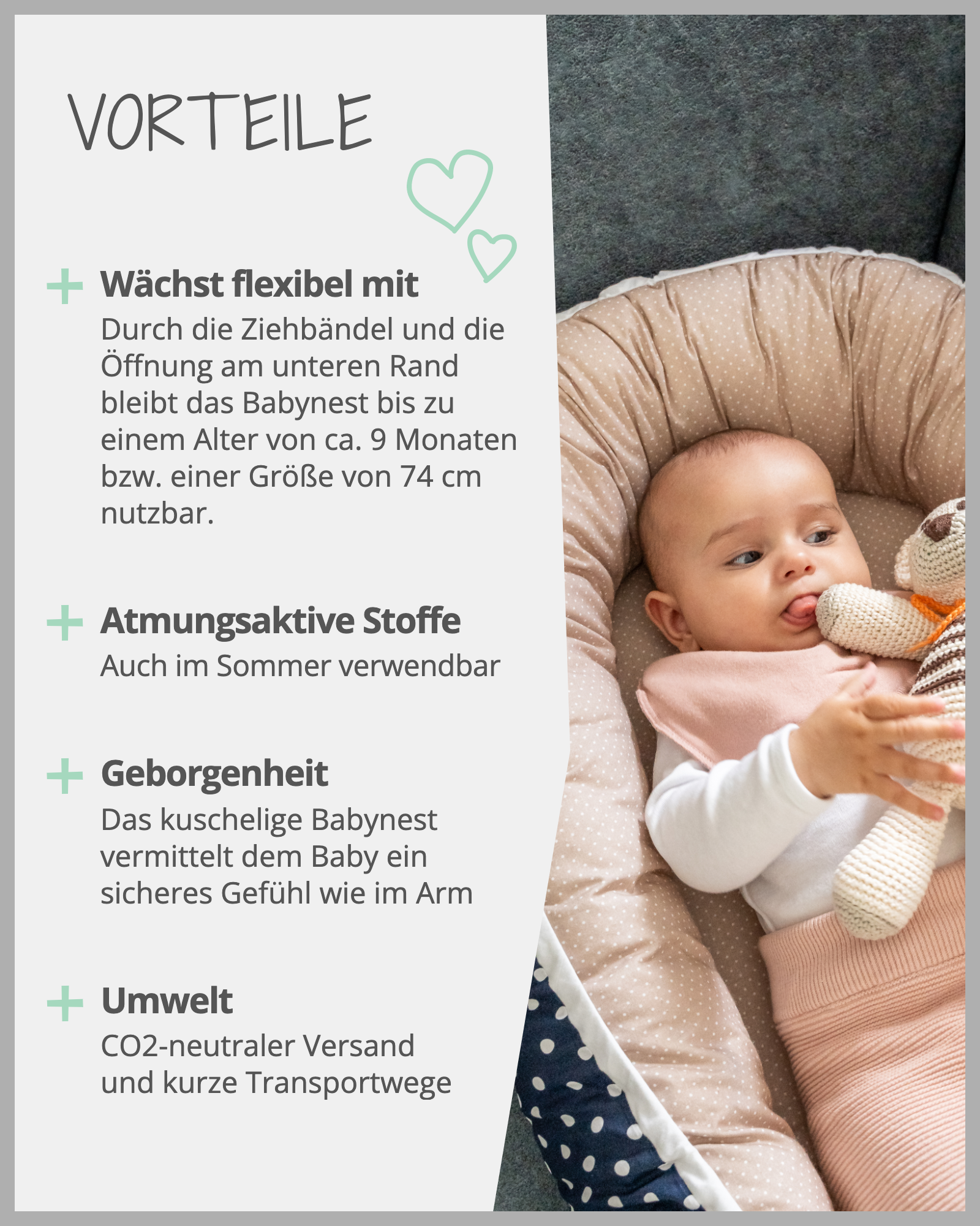 Babynest mit Einlage WALE-ULLENBOOM-55 x 95 cm-ULLENBOOM Baby