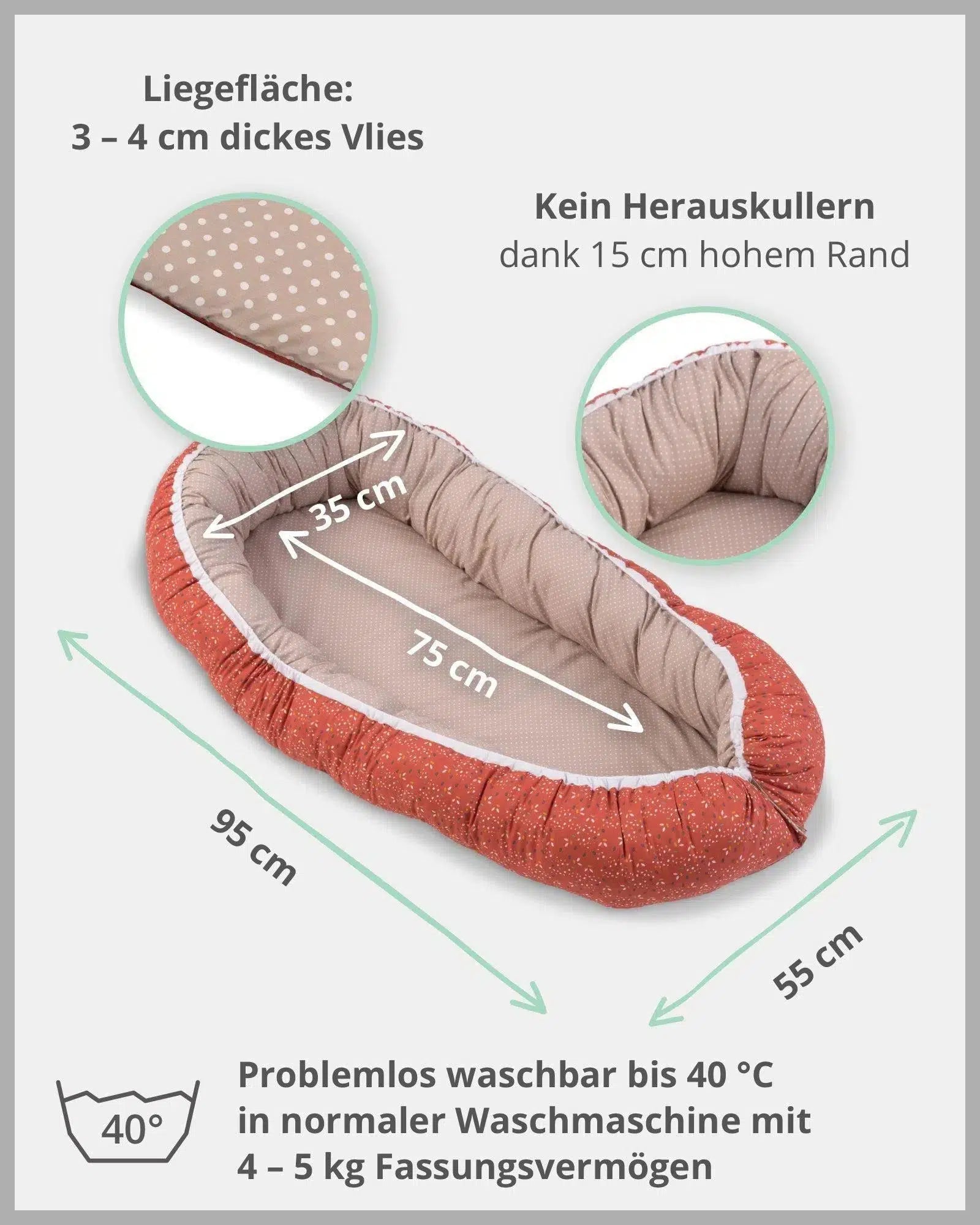 Babynest REGENBOGEN-ULLENBOOM-55 x 95 cm-ULLENBOOM Baby