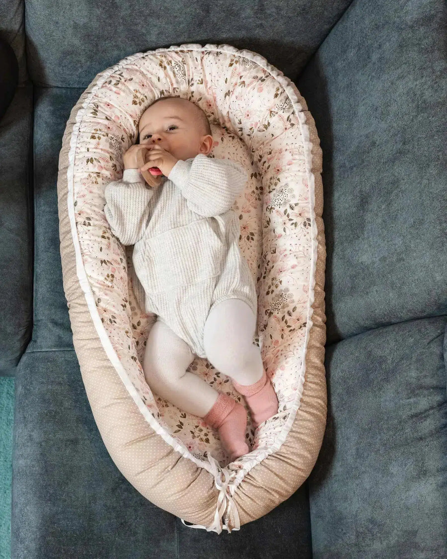 Babynest ROSA BLÜTEN-ULLENBOOM-55 x 95 cm-ULLENBOOM Baby