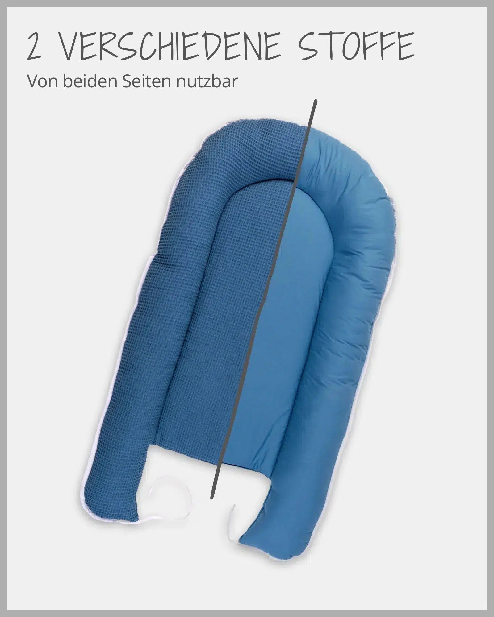 Babynest Waffelpiqué BLAU-ULLENBOOM-55 x 95 cm-ULLENBOOM Baby