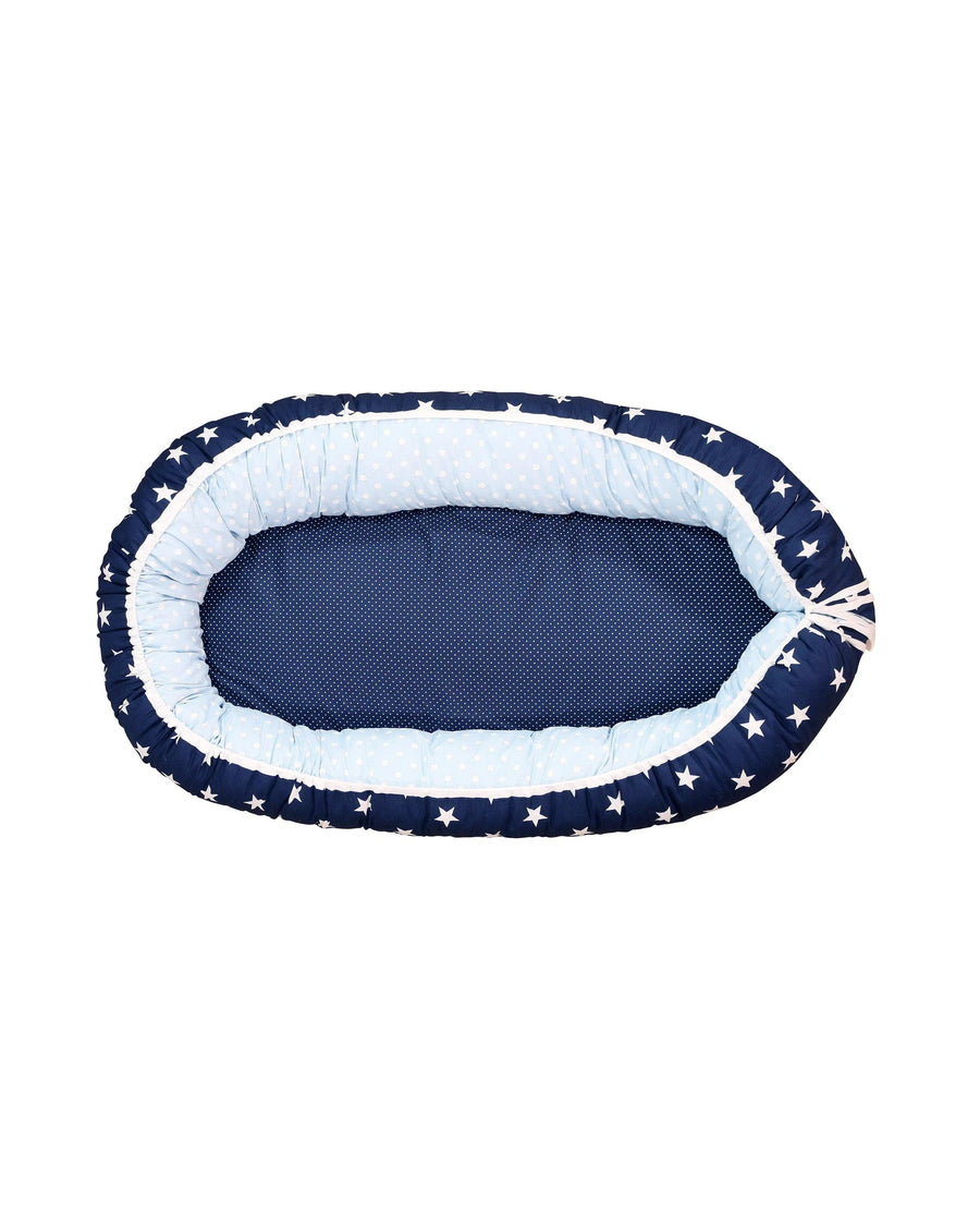 Babynest Zusatz-Polster BLAU-ULLENBOOM Baby-75 x 35 cm-ULLENBOOM Baby