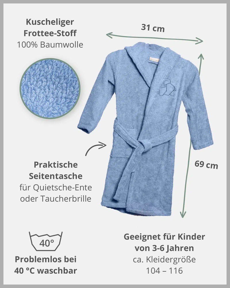 Bademantel BLAU-ULLENBOOM-35 x 97 cm-ULLENBOOM Baby