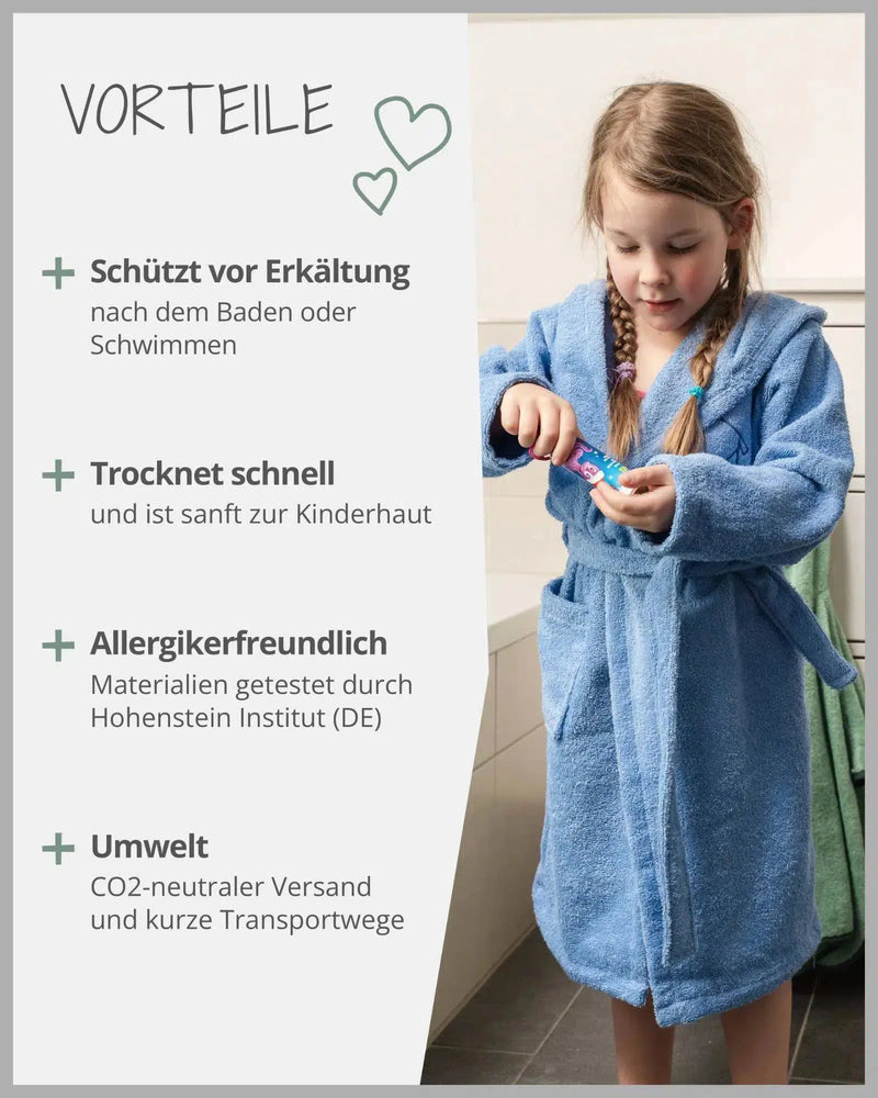 Bademantel BLAU-ULLENBOOM-35 x 97 cm-ULLENBOOM Baby