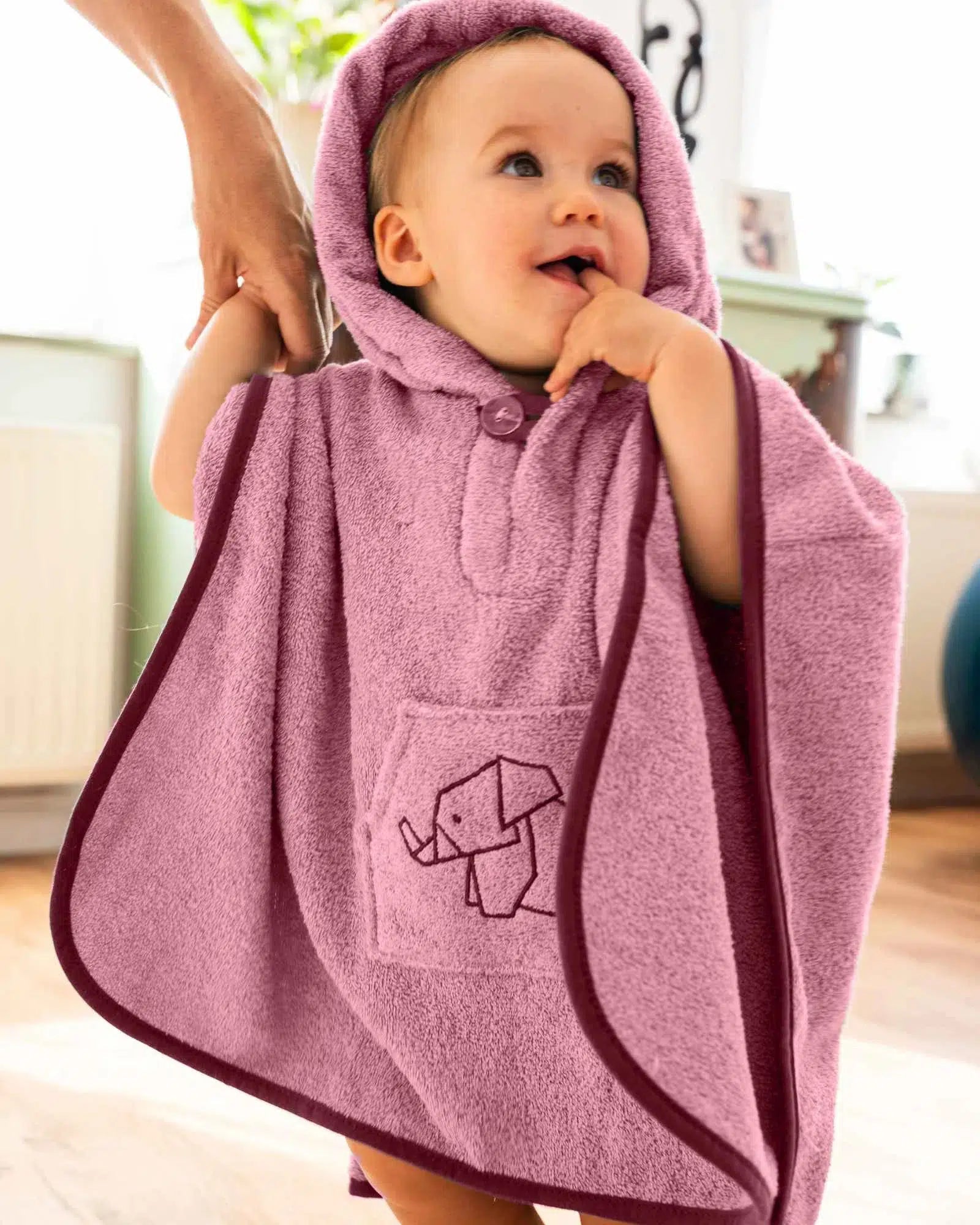 Badeponcho ROSA-Handtuch-ULLENBOOM Baby-45 x 70 cm-ULLENBOOM Baby