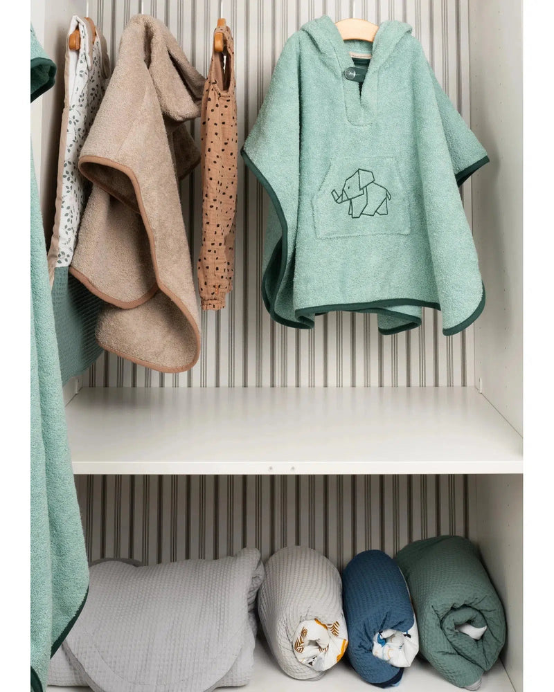 Handtuch Poncho mit Kapuze SALBEIGRÜN-Handtuch-ULLENBOOM Baby-45 x 70 cm-ULLENBOOM Baby