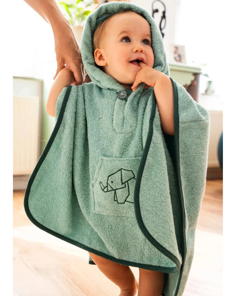 Handtuch Poncho mit Kapuze SALBEIGRÜN-Handtuch-ULLENBOOM Baby-45 x 70 cm-ULLENBOOM Baby
