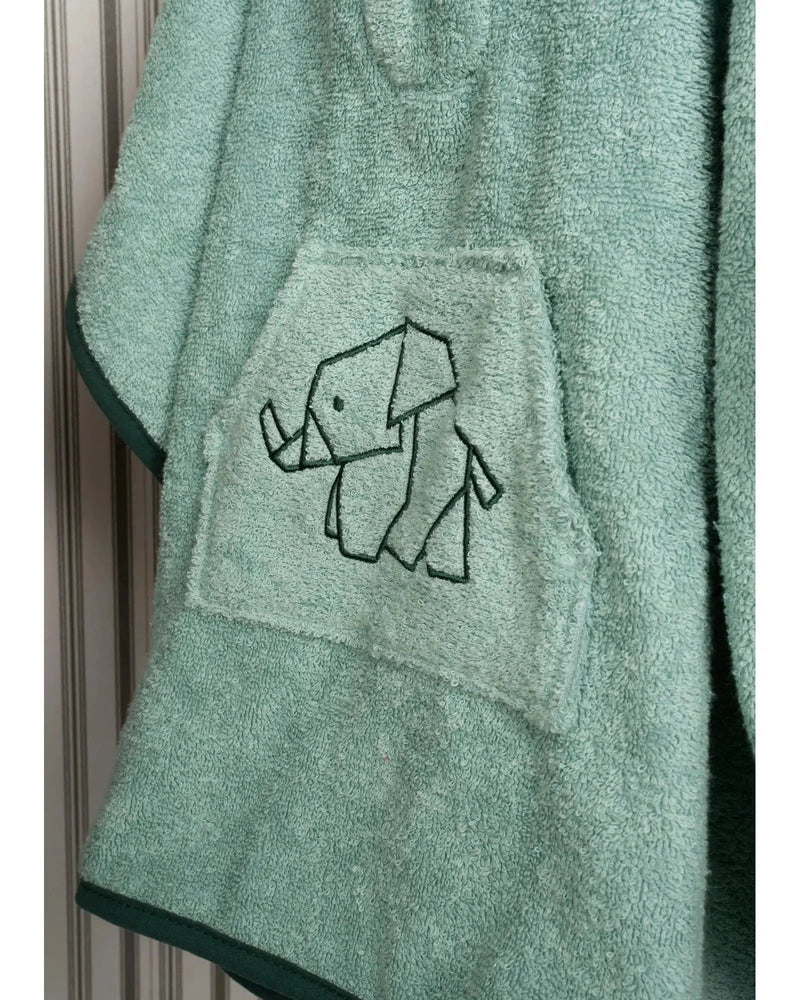 Handtuch Poncho mit Kapuze SALBEIGRÜN-Handtuch-ULLENBOOM Baby-45 x 70 cm-ULLENBOOM Baby