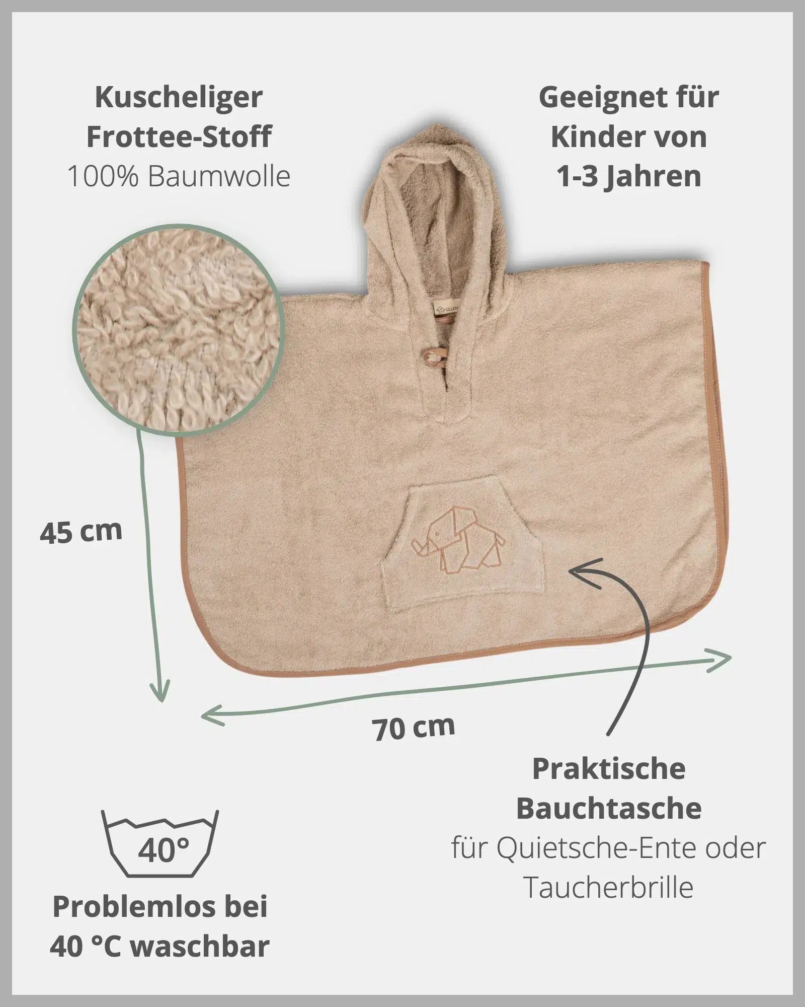 Badeponcho SAND-Handtuch-ULLENBOOM Baby-45 x 70 cm-ULLENBOOM Baby