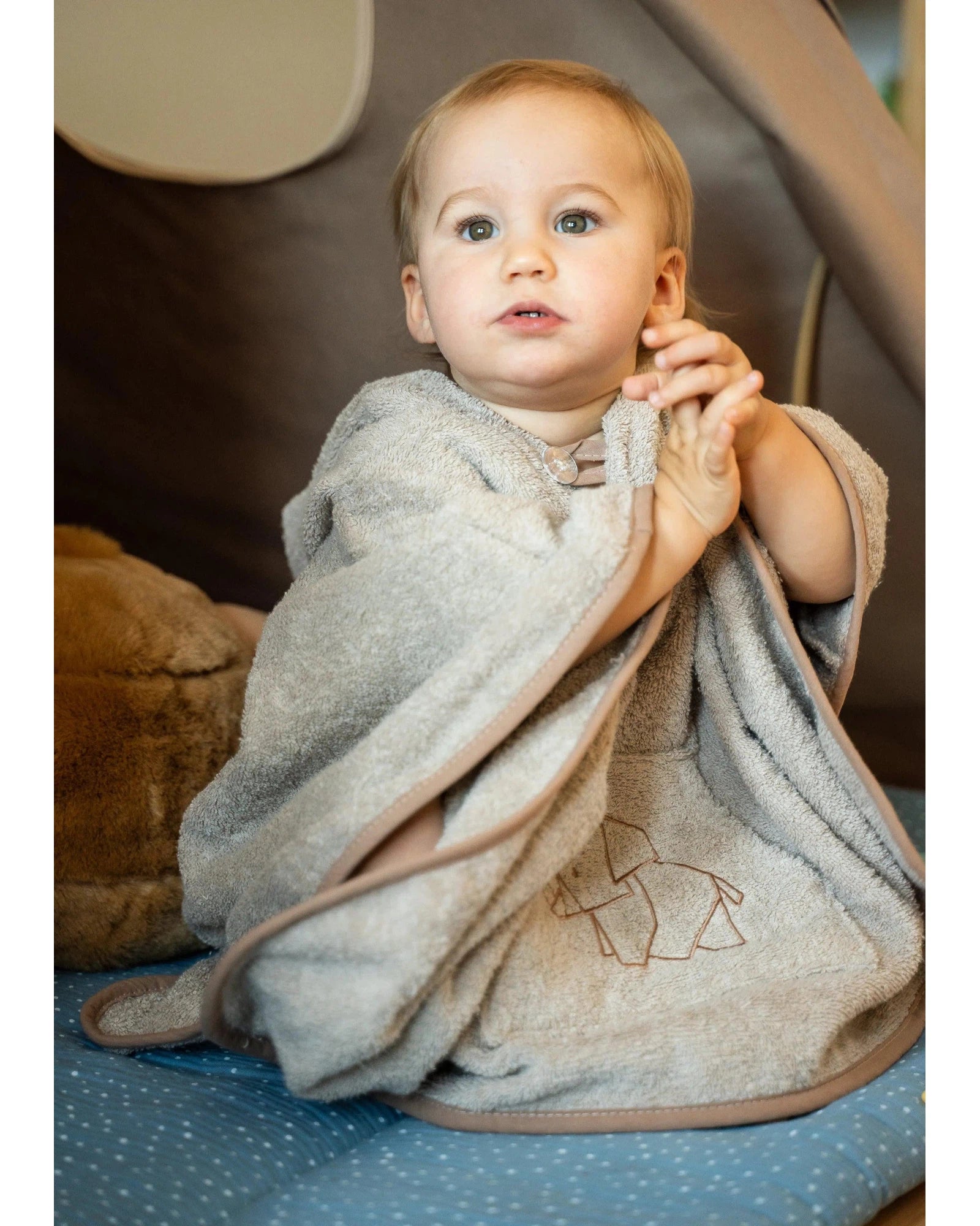 Handtuch Poncho mit Kapuze SAND-Handtuch-ULLENBOOM Baby-45 x 70 cm-ULLENBOOM Baby