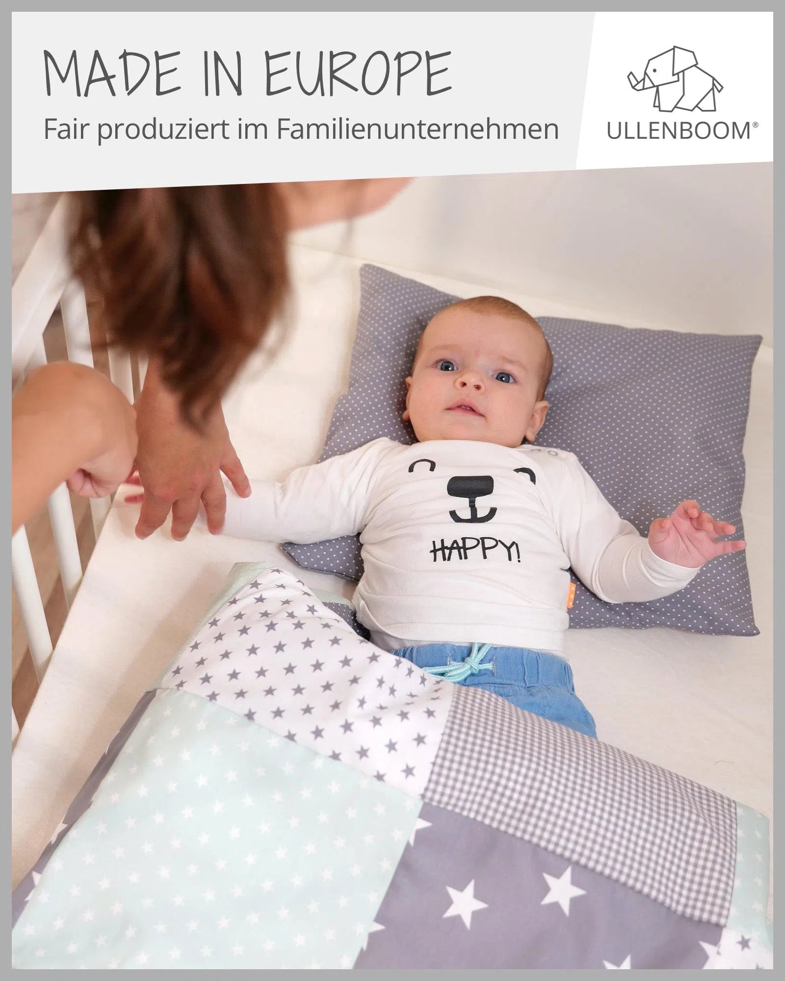 Bettwäsche Patchwork MINT GRAU-ULLENBOOM-ULLENBOOM Baby