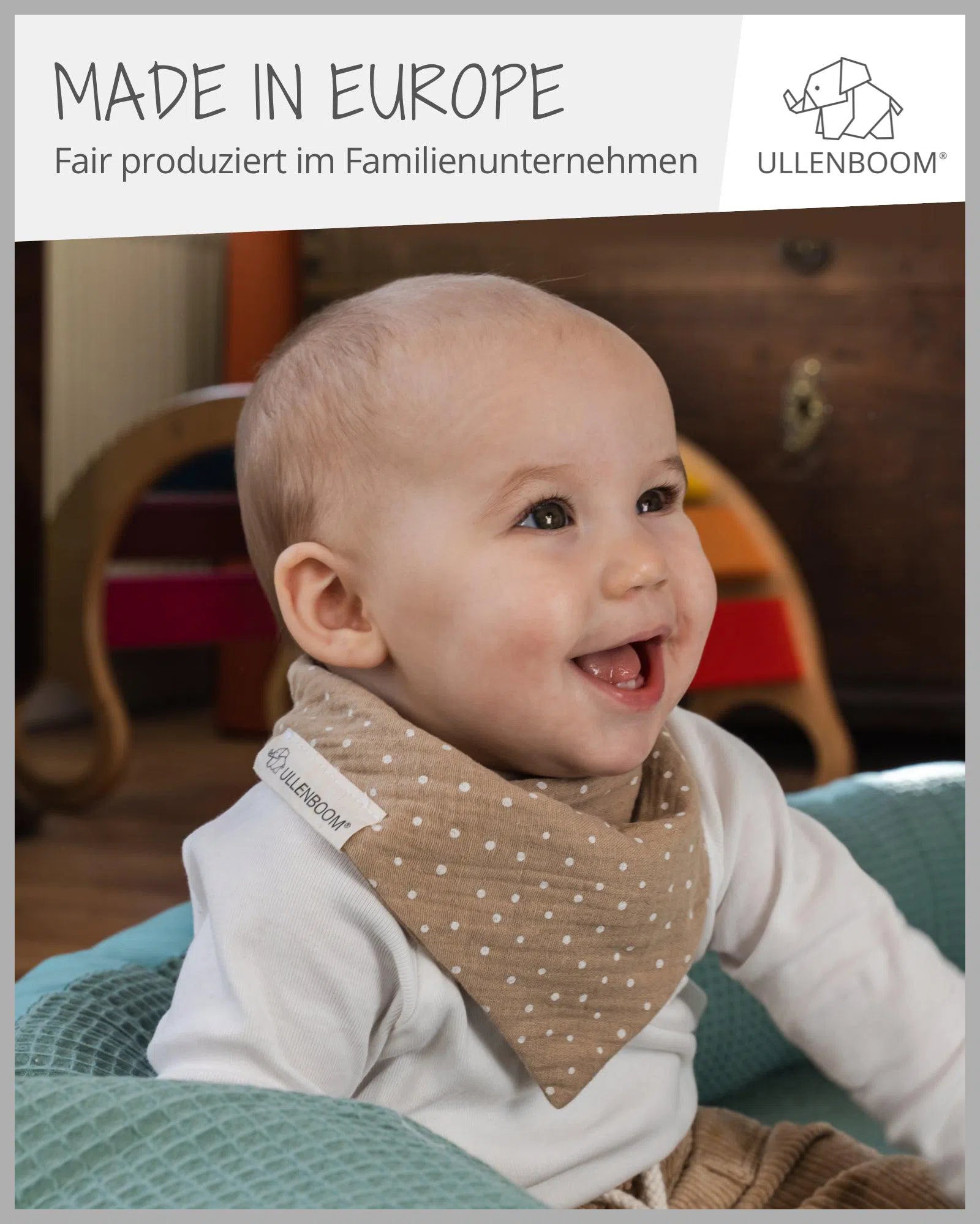 Dreieckstuch MUSSELIN GRAU-ULLENBOOM-ULLENBOOM Baby