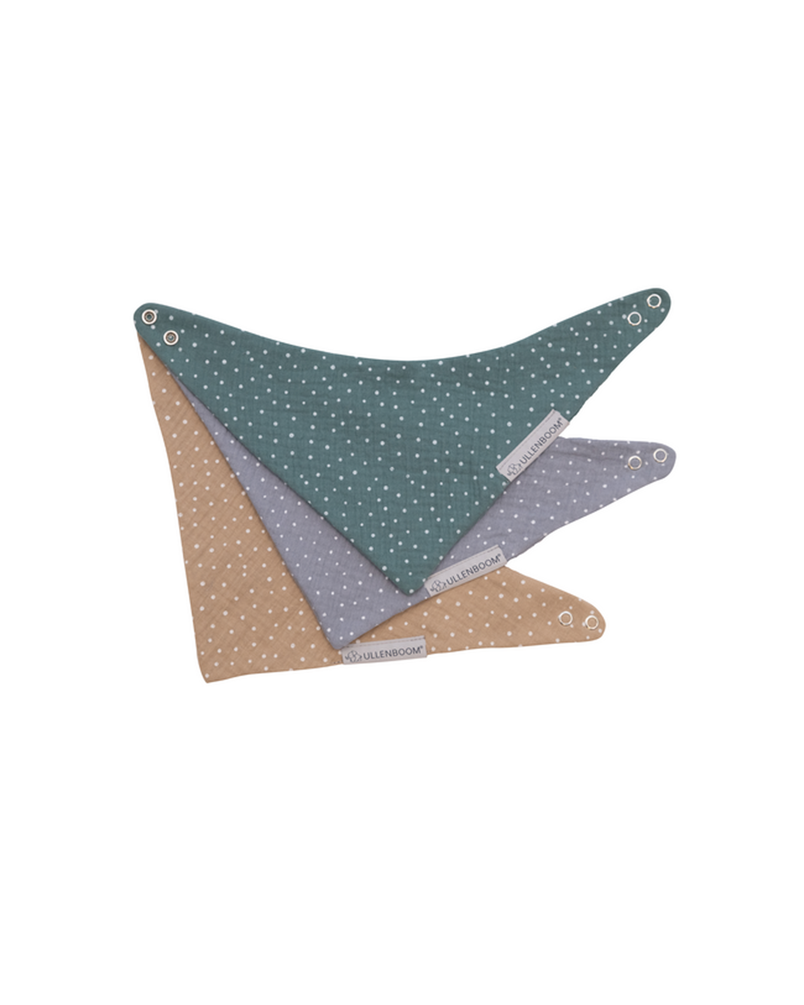 Dreieckstuch Set Mix Musselin-ULLENBOOM-Sand Grau Salbeigrün-ULLENBOOM Baby