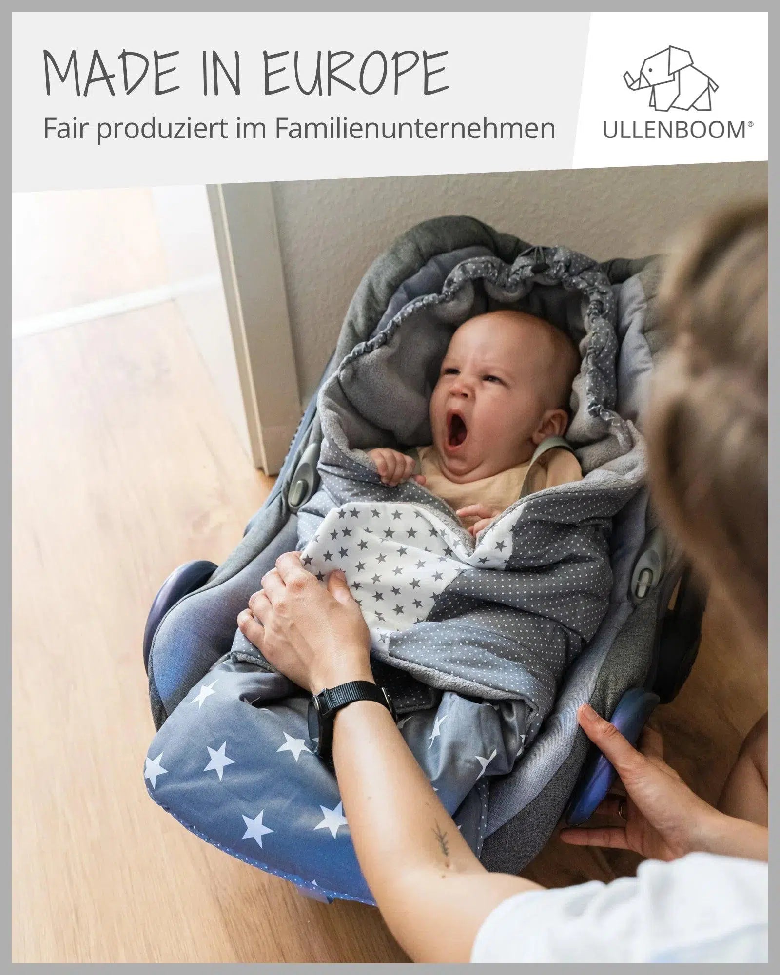 Einschlagdecke BLAU HELLBLAU GRAU-ULLENBOOM-ULLENBOOM Baby