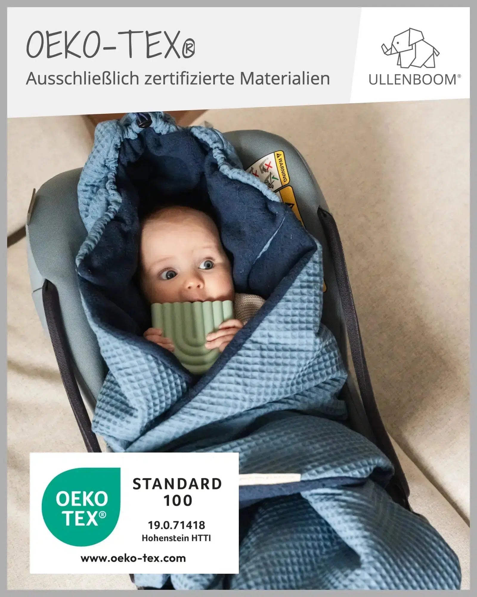 Einschlagdecke Waffelpiqué BLAU-ULLENBOOM Baby-ULLENBOOM Baby