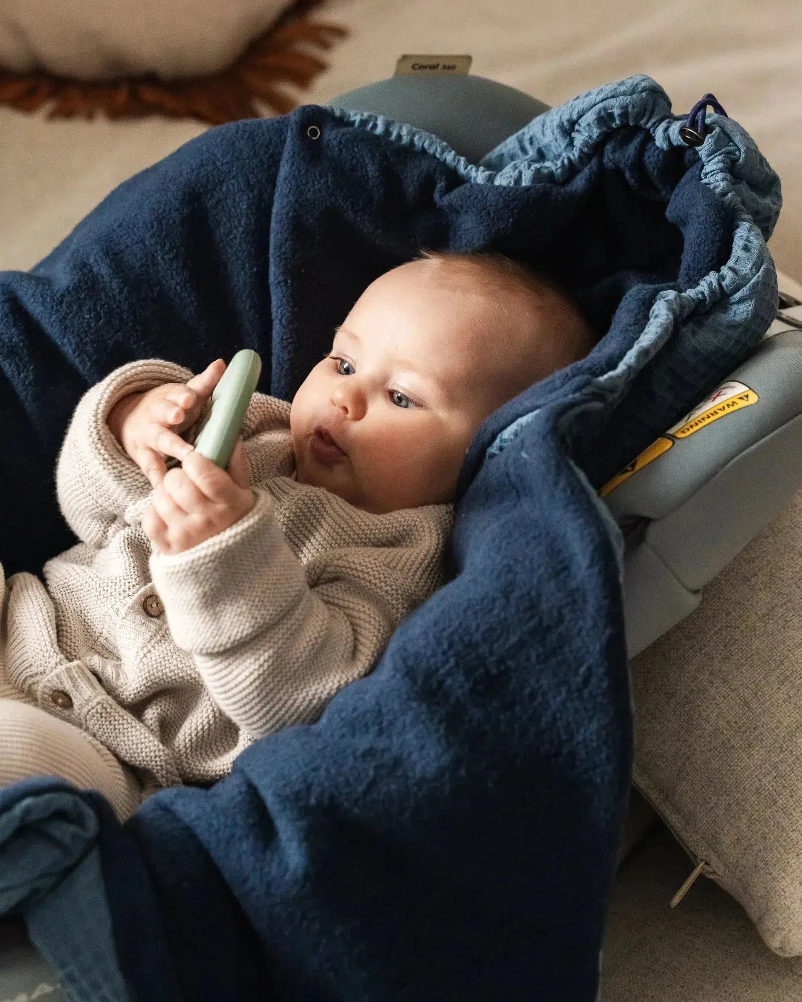 Einschlagdecke Waffelpiqué BLAU-ULLENBOOM-2.5 TOG Ganzjahr-ULLENBOOM Baby